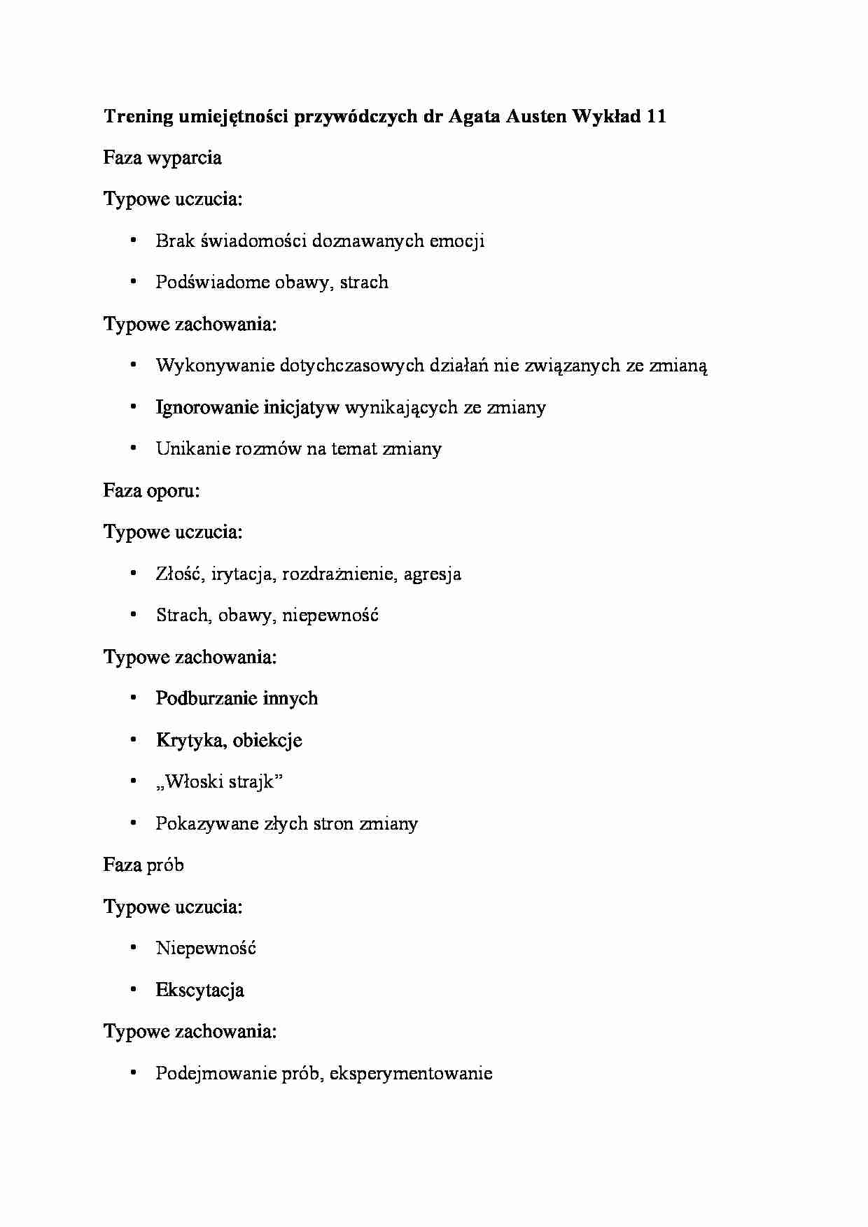 Trening umiejętności przywódczych- wykład 11 - strona 1