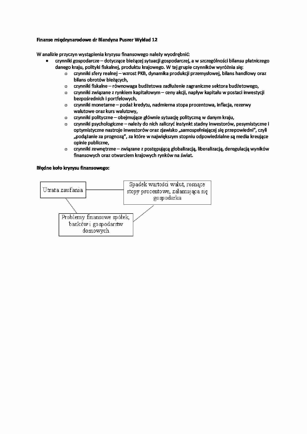 Finanse międzynarodowe- wykład 12 - strona 1