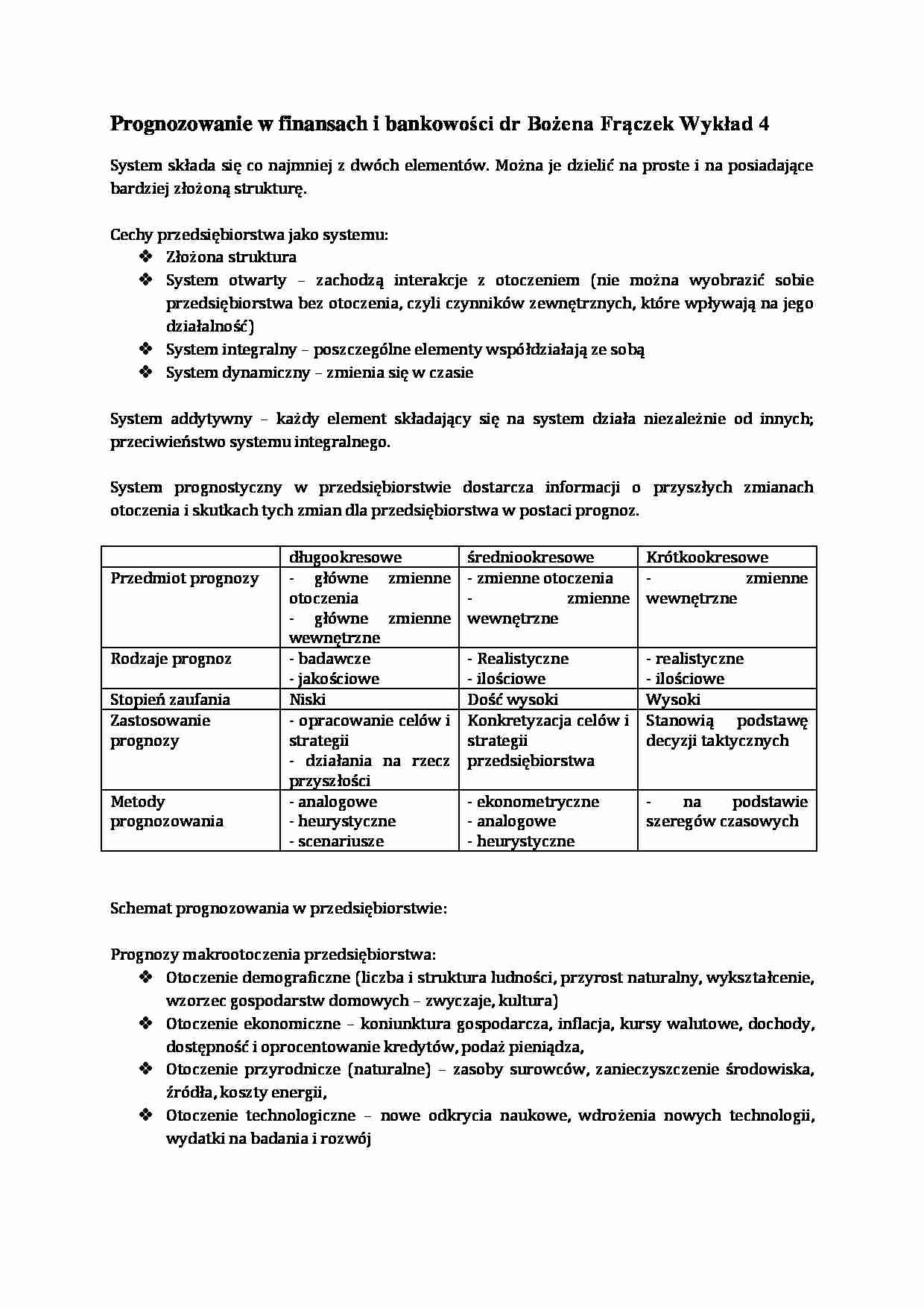 Prognozowanie w finansach i bankowości- wykład 4 - strona 1