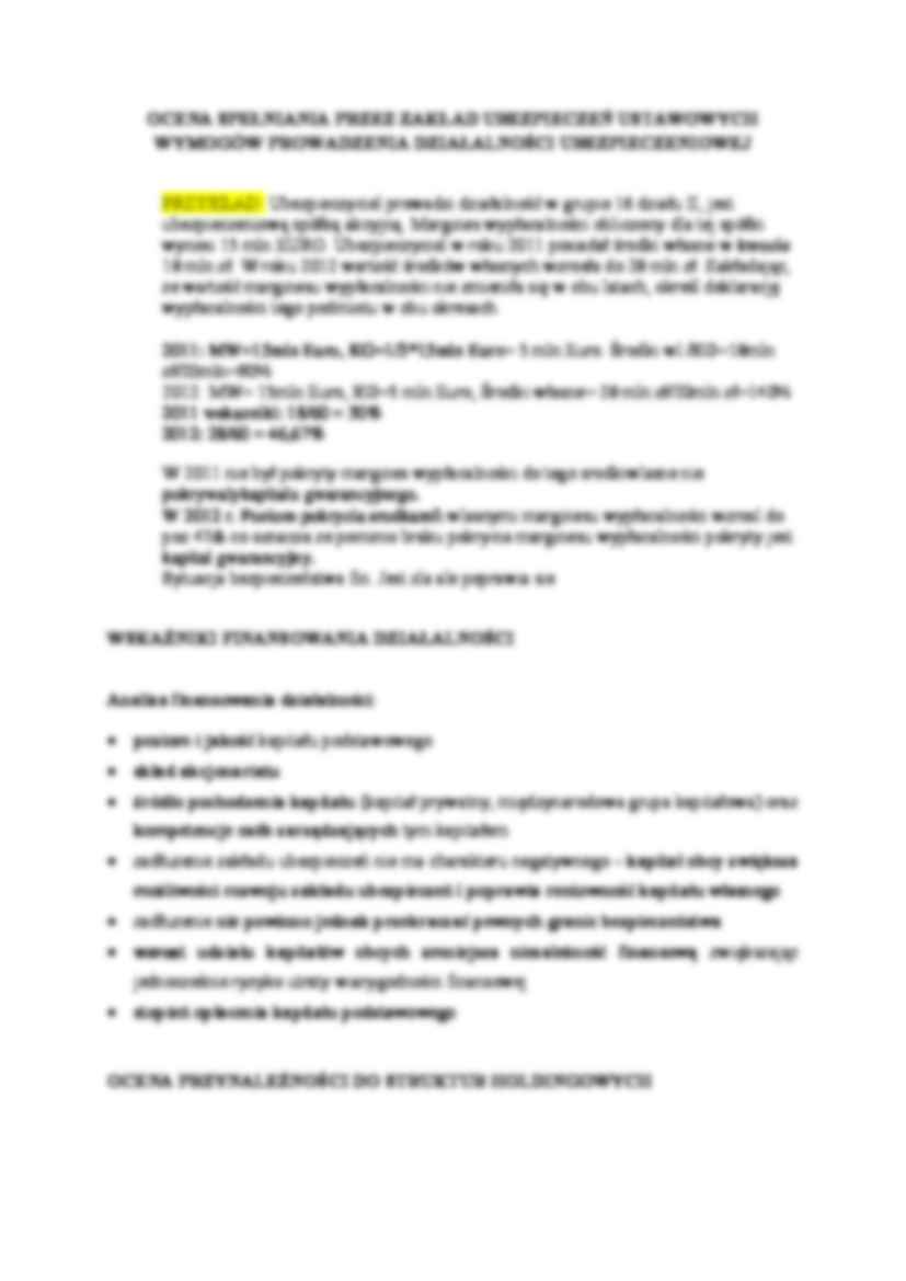 Finanse zakładu ubezpieczeń- wykład 6 - strona 2