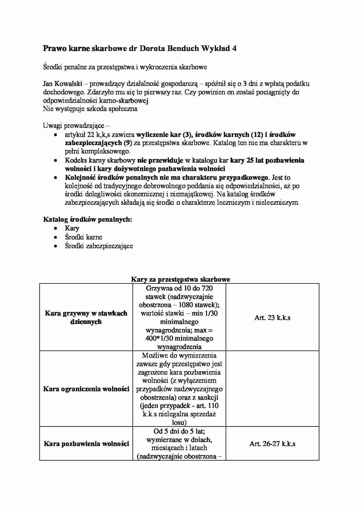 Prawo karne skarbowe- wykład 4 - strona 1