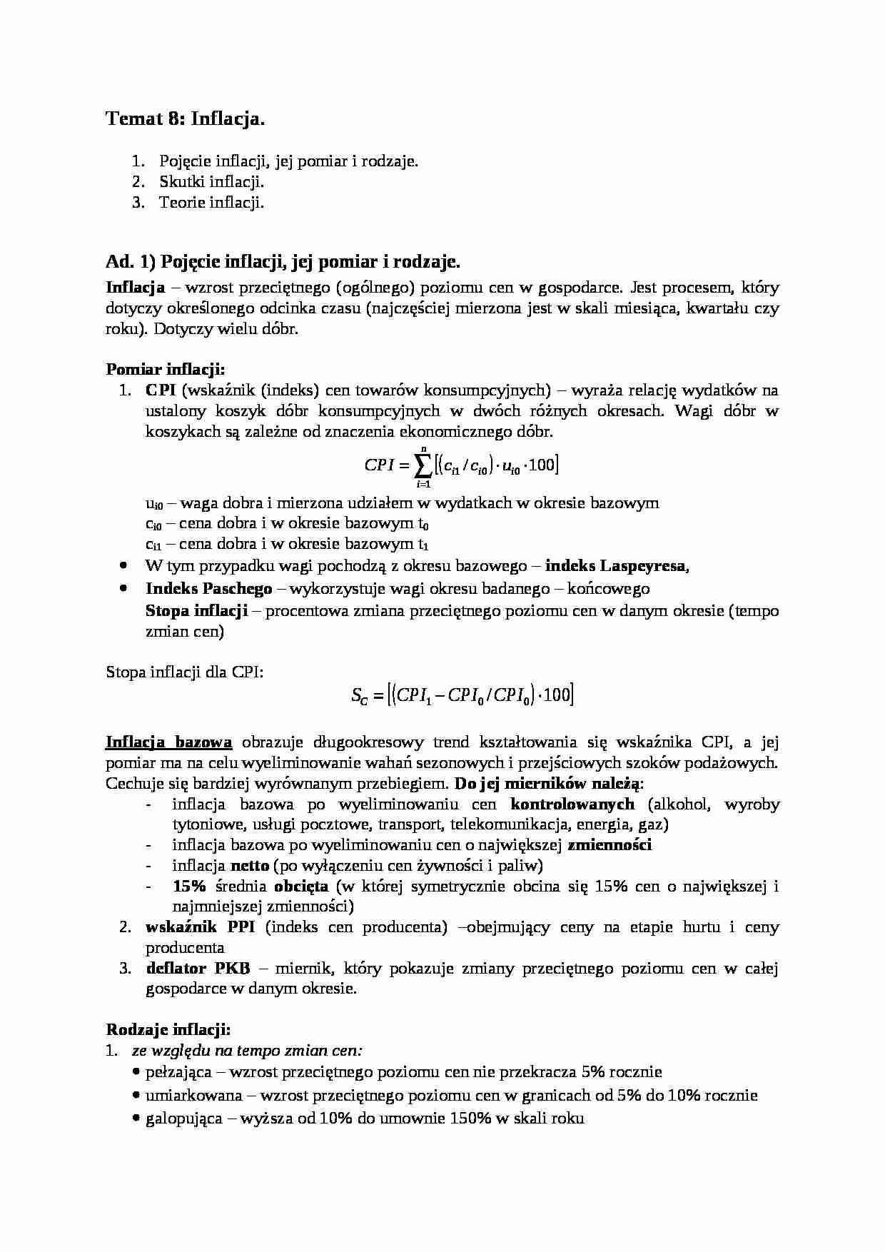 Inflacja- wykład 8 - strona 1