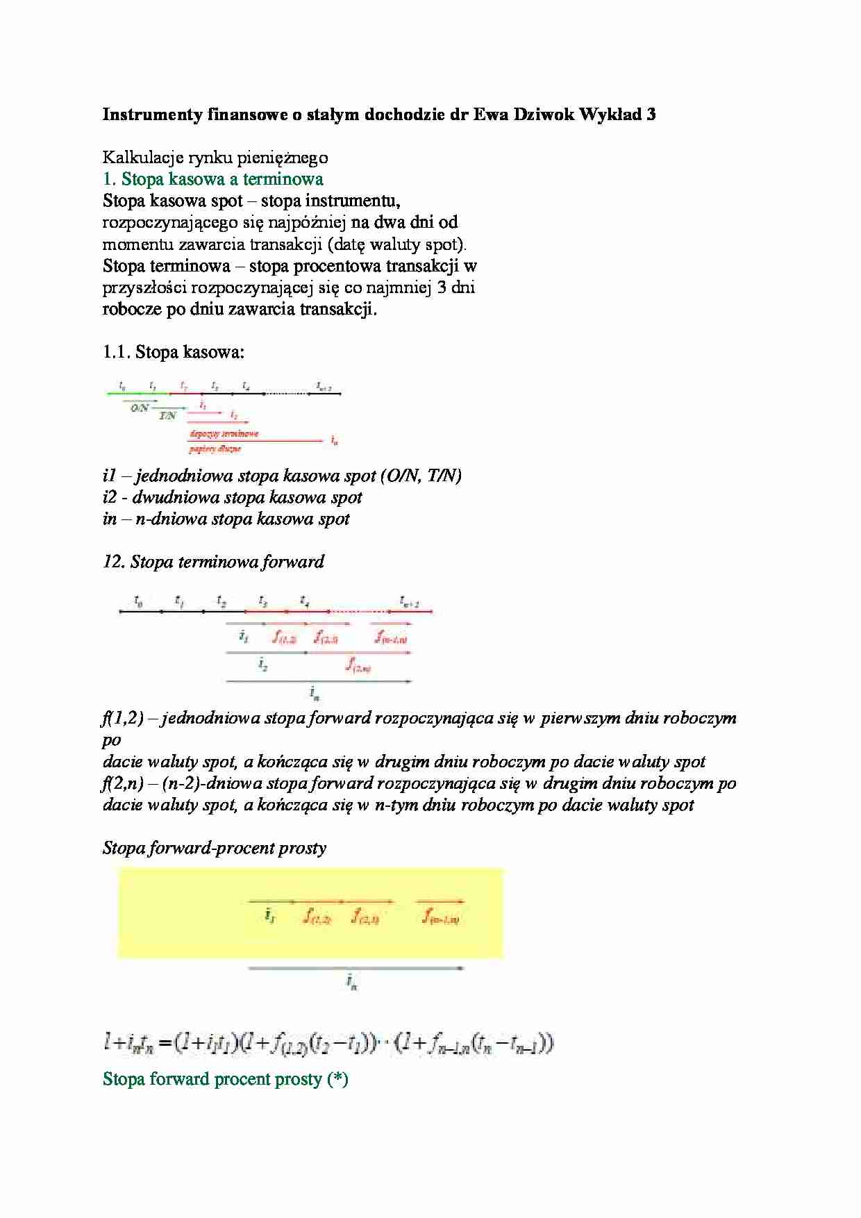 Instrumenty finansowe o stałym dochodzie- wykład 3 - strona 1
