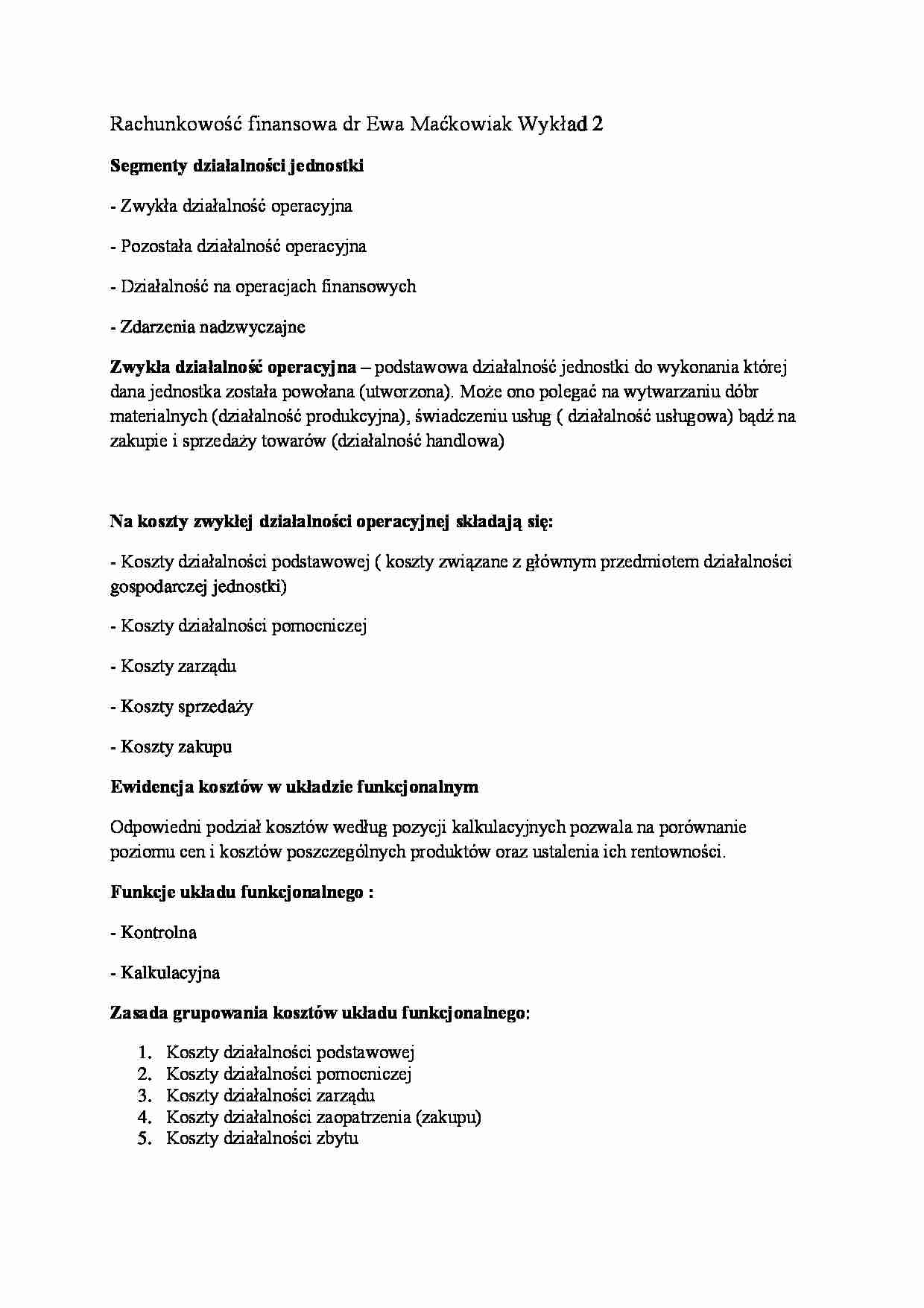 Rachunkowość finansowa- wykład 2 - strona 1