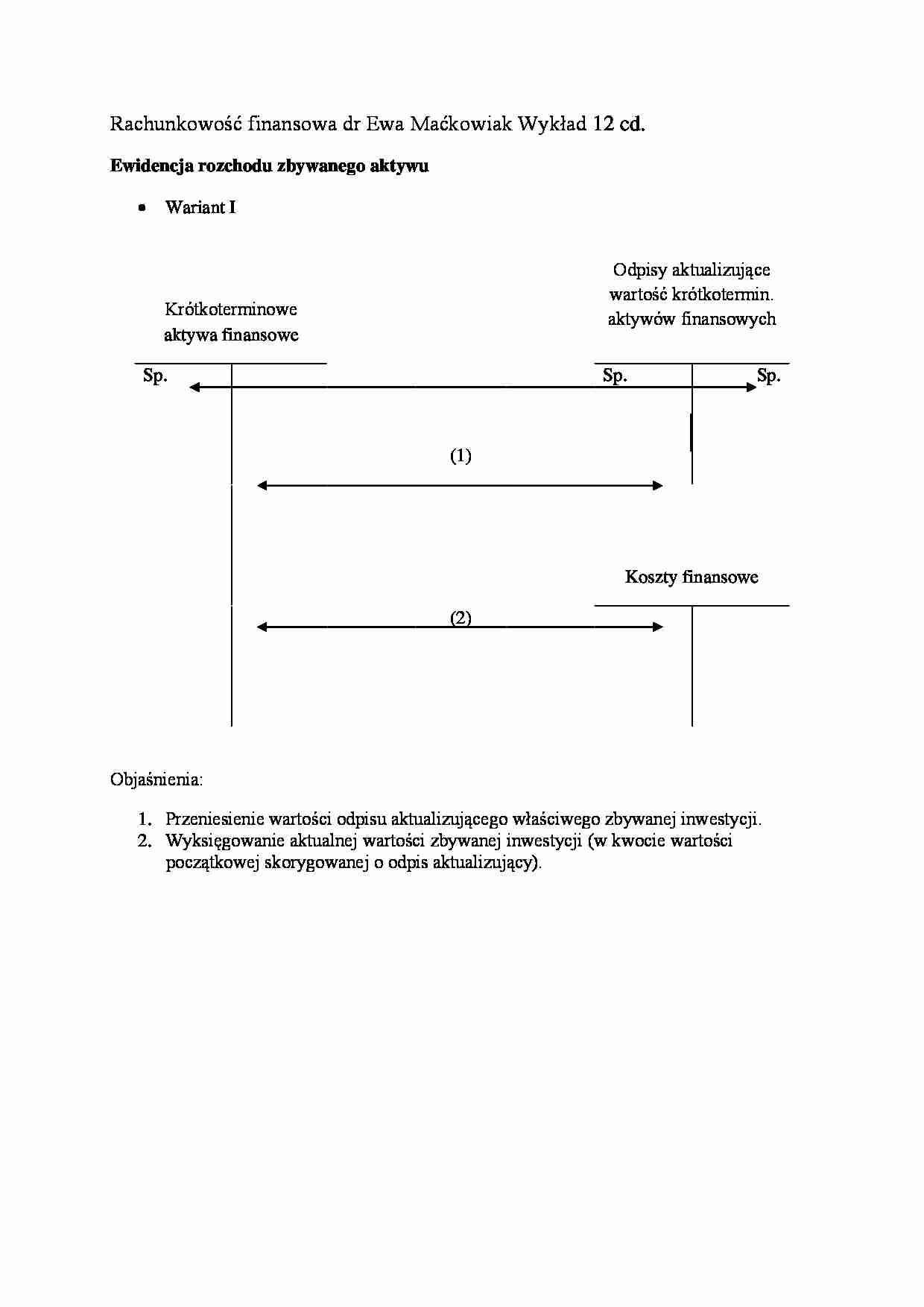 Rachunkowość finansowa- wykład 12 - strona 1