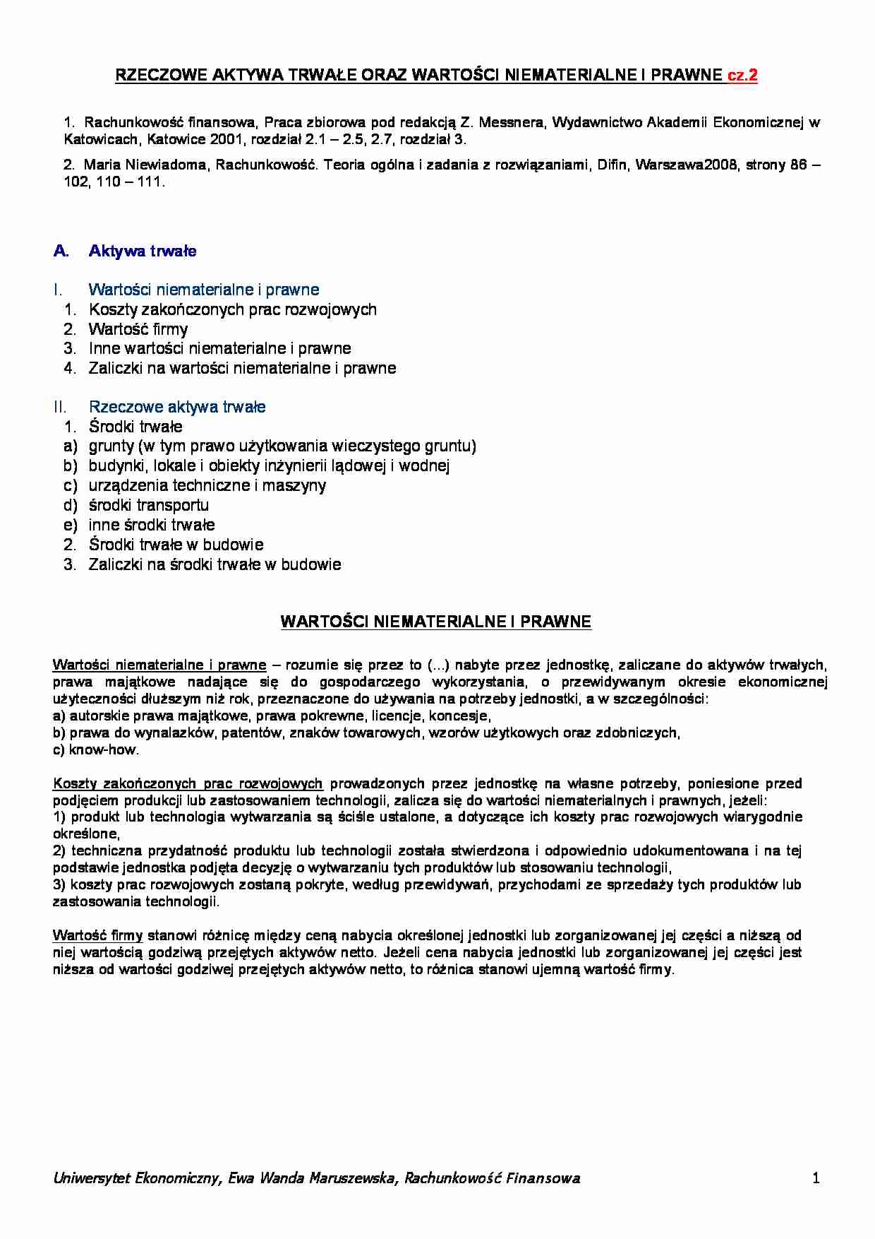 Rachunkowość finansowa- wykład 10 - strona 1