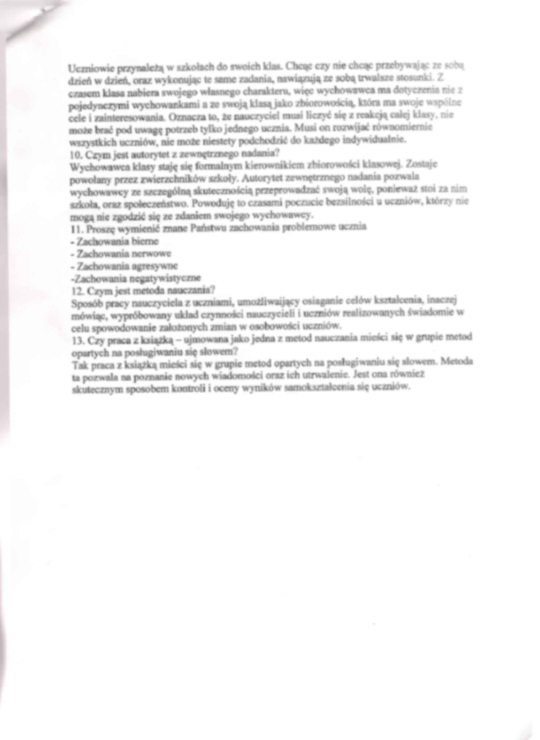 Pedagogika - opracowane pytania na kolokwium - strona 2