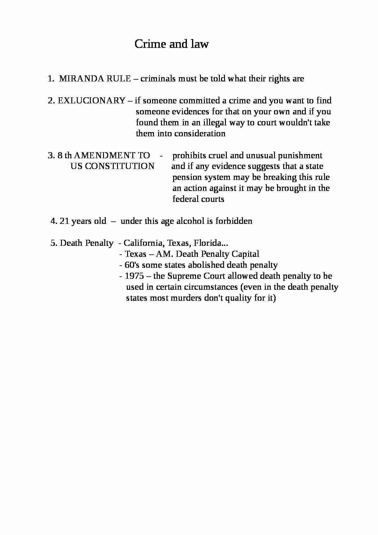 USA - Prawo i kary - wykłady (ang.) - strona 1