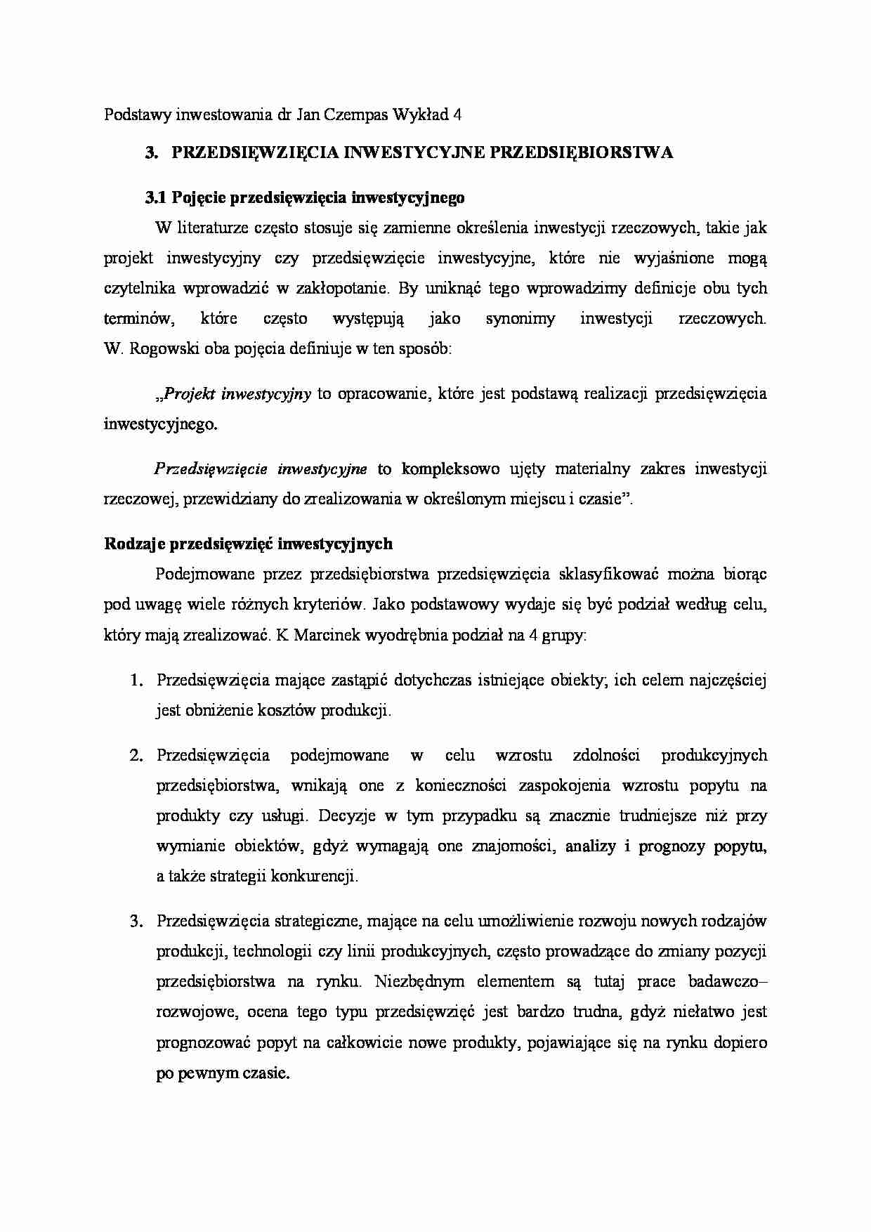 Podstawy inwestowania- wykład 4 - strona 1