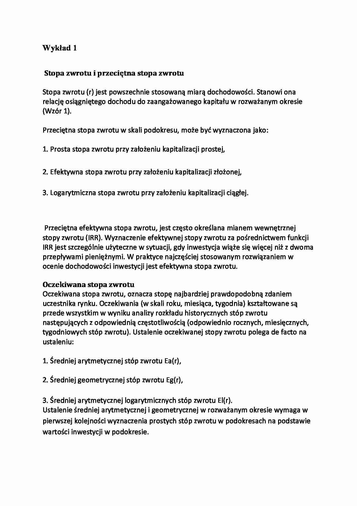 Excel i VBA w analizach i modelowaniu finansowym- wykład 1 - strona 1