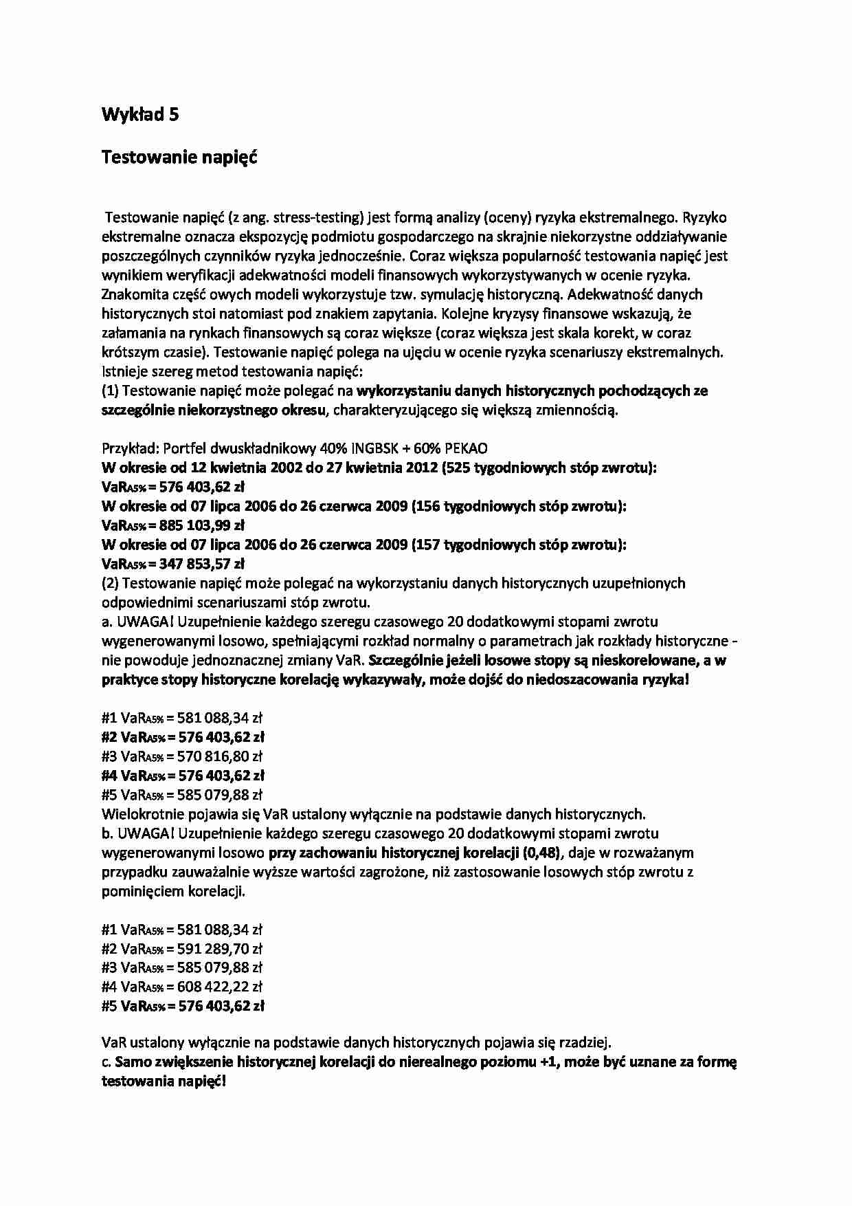 Testowanie napięć- wykład 5 - strona 1