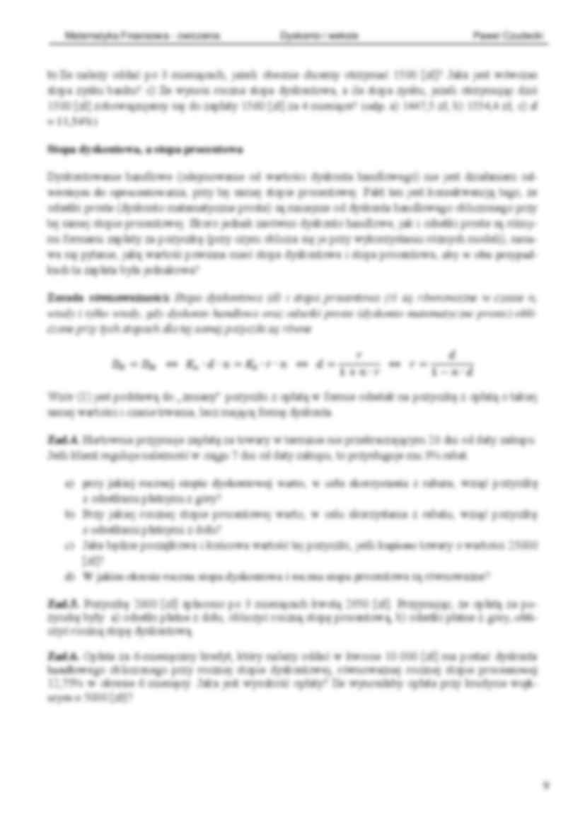 Matematyka finansowa - weksle ĆWICZENIA - strona 2