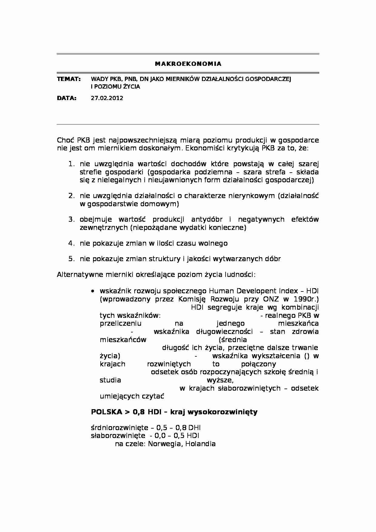 Makroekonomia- wykład 3 - strona 1