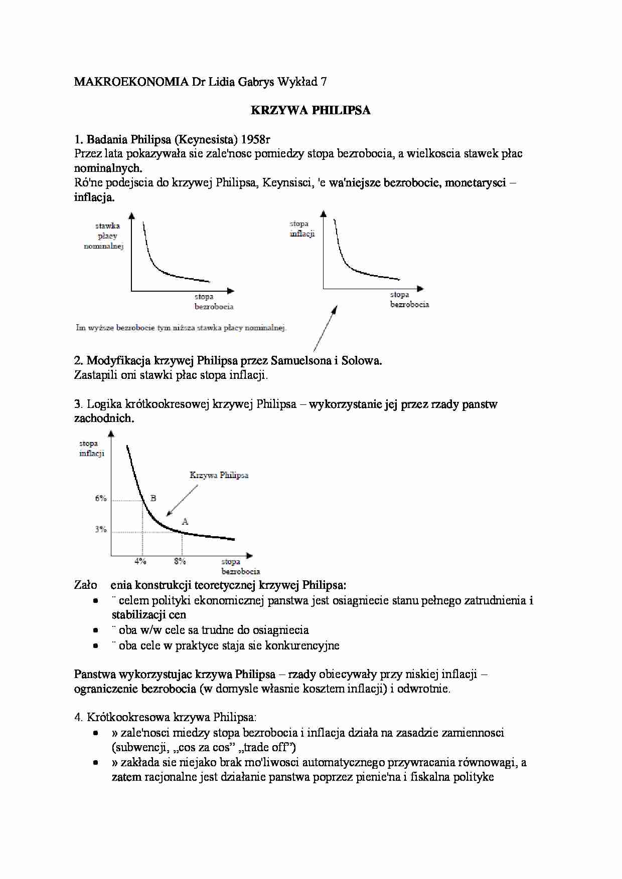 Krzywa Philipsa- wykład 7 - strona 1