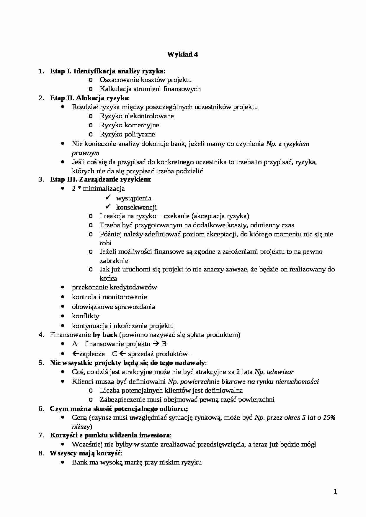 Zarządzanie projektami- wykład 4 - strona 1