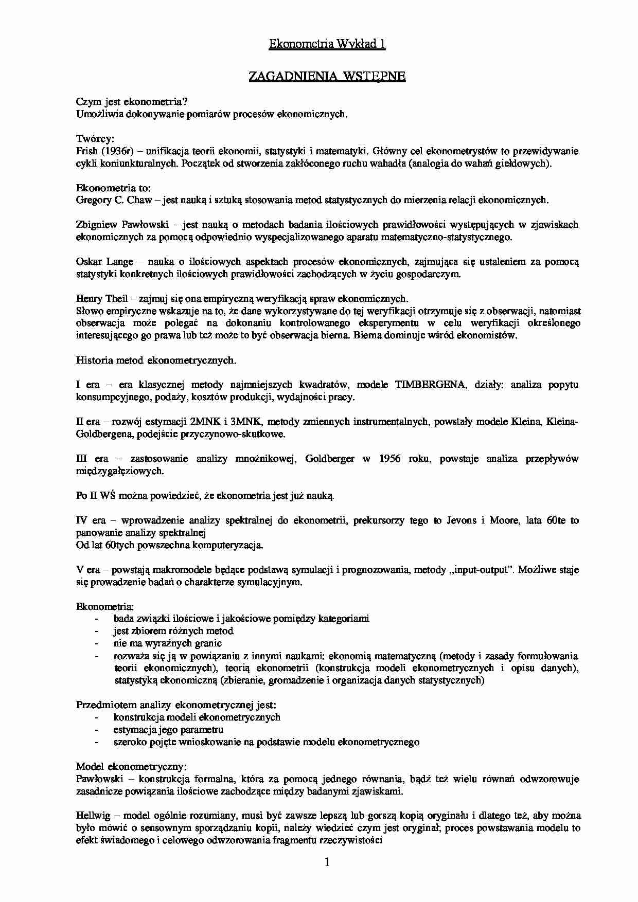 Zagadnienia wstępne- wykład 1 - strona 1