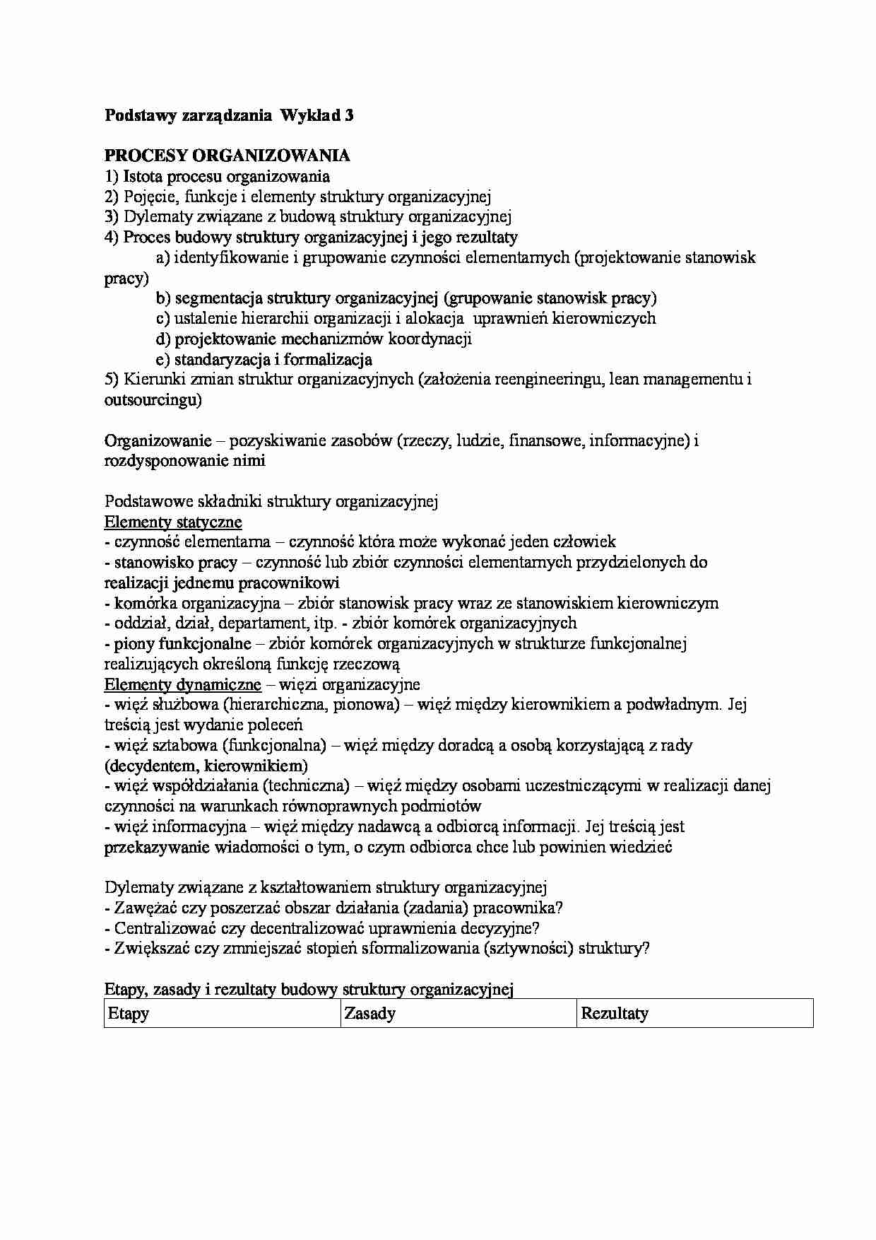 Podstawy zarządzania- wykład 3 - strona 1