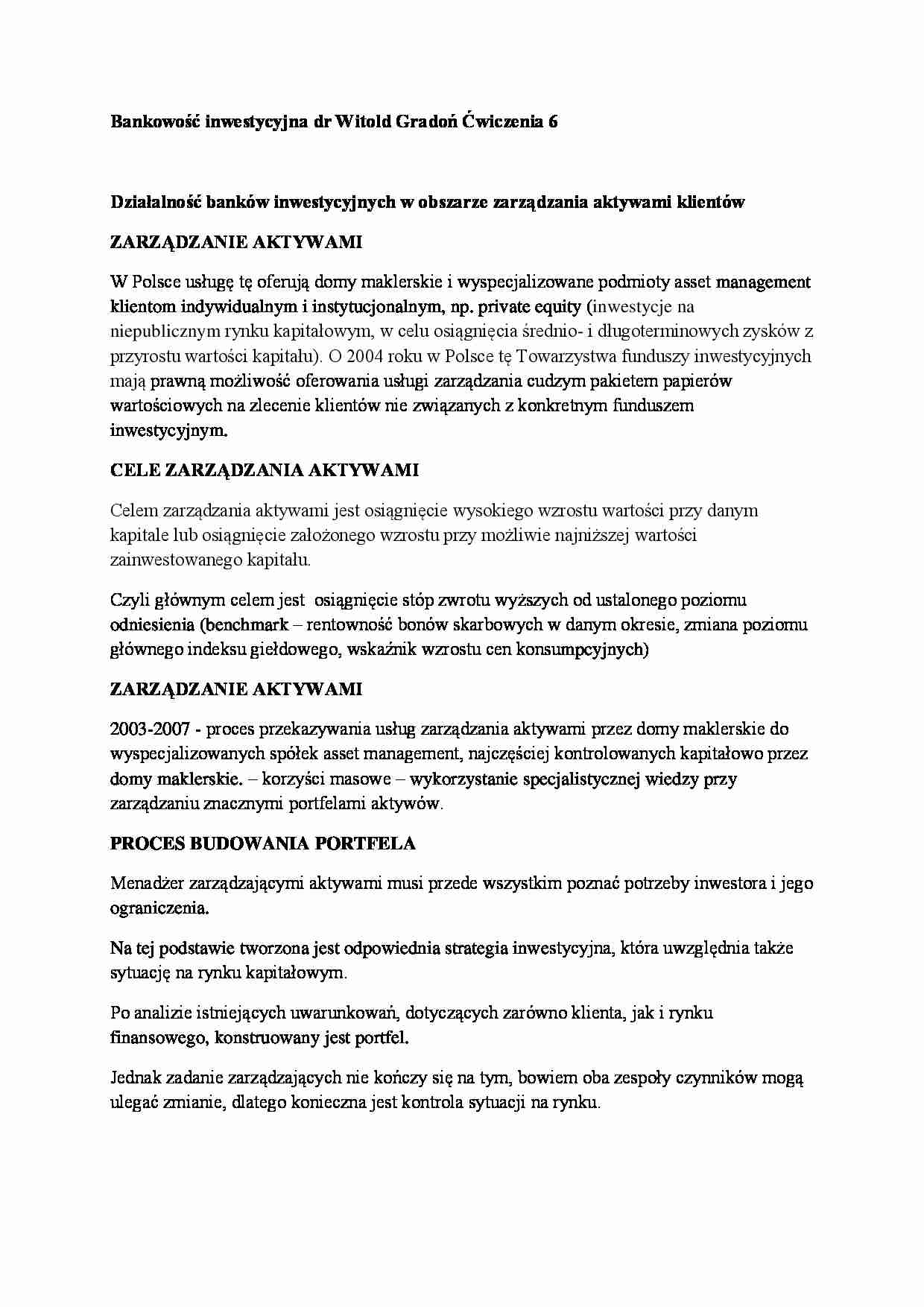 Finanse i bankowość- ćwiczenia 6 - strona 1