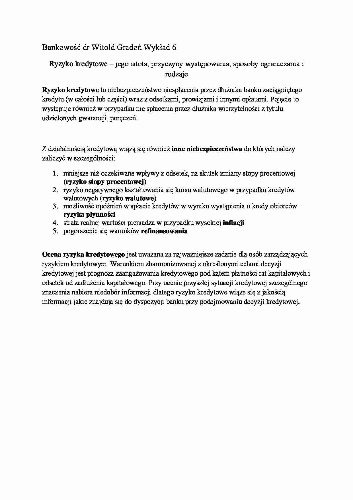 Finanse i bankowość- wykład 6 - strona 1