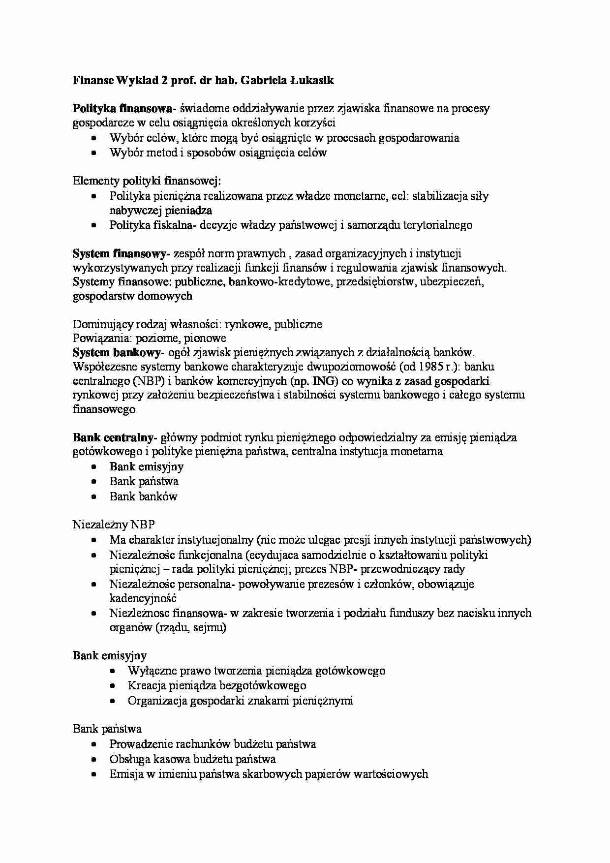 Finanse- wykład 2 - strona 1