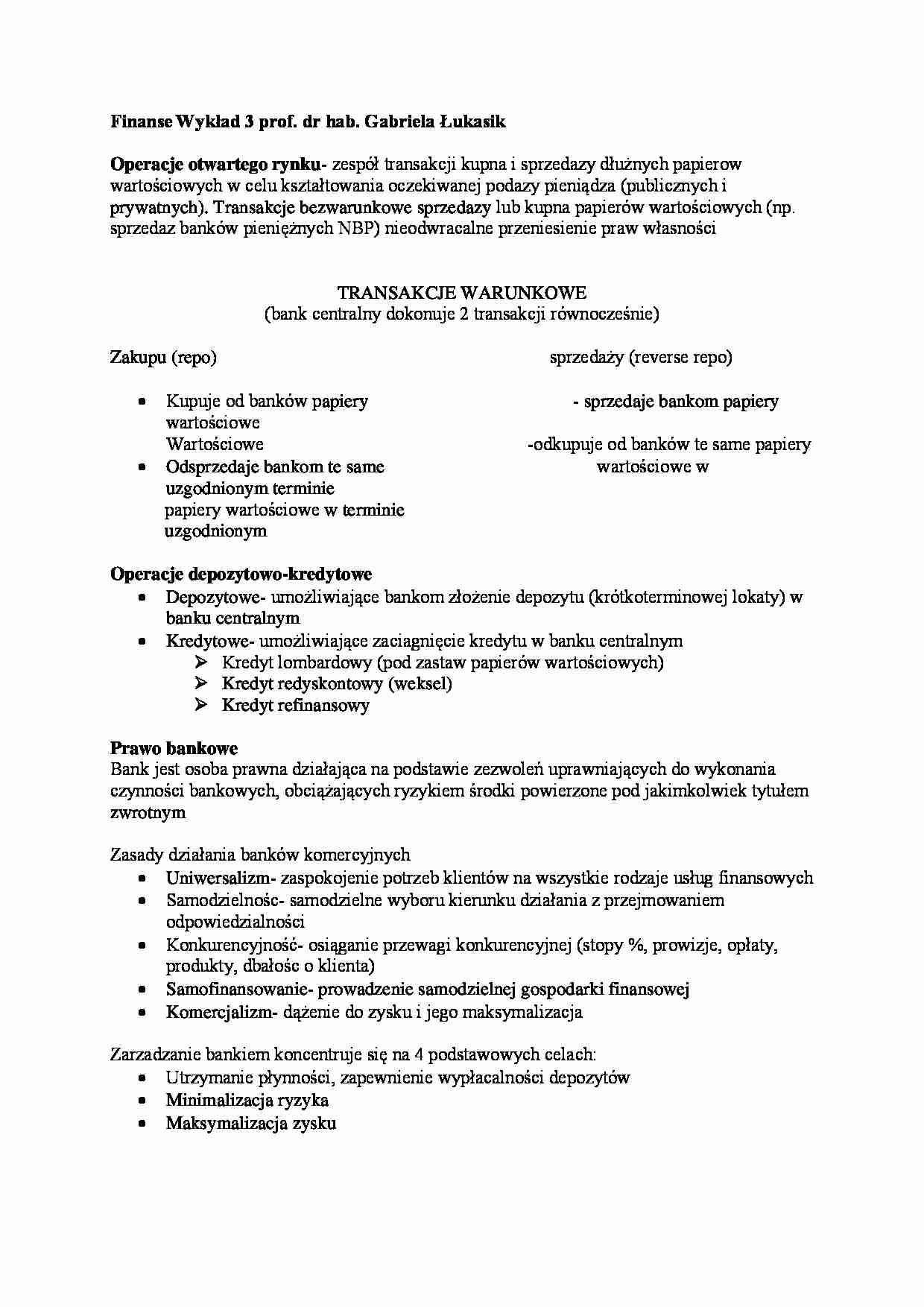 Finanse- wykład 3 - strona 1