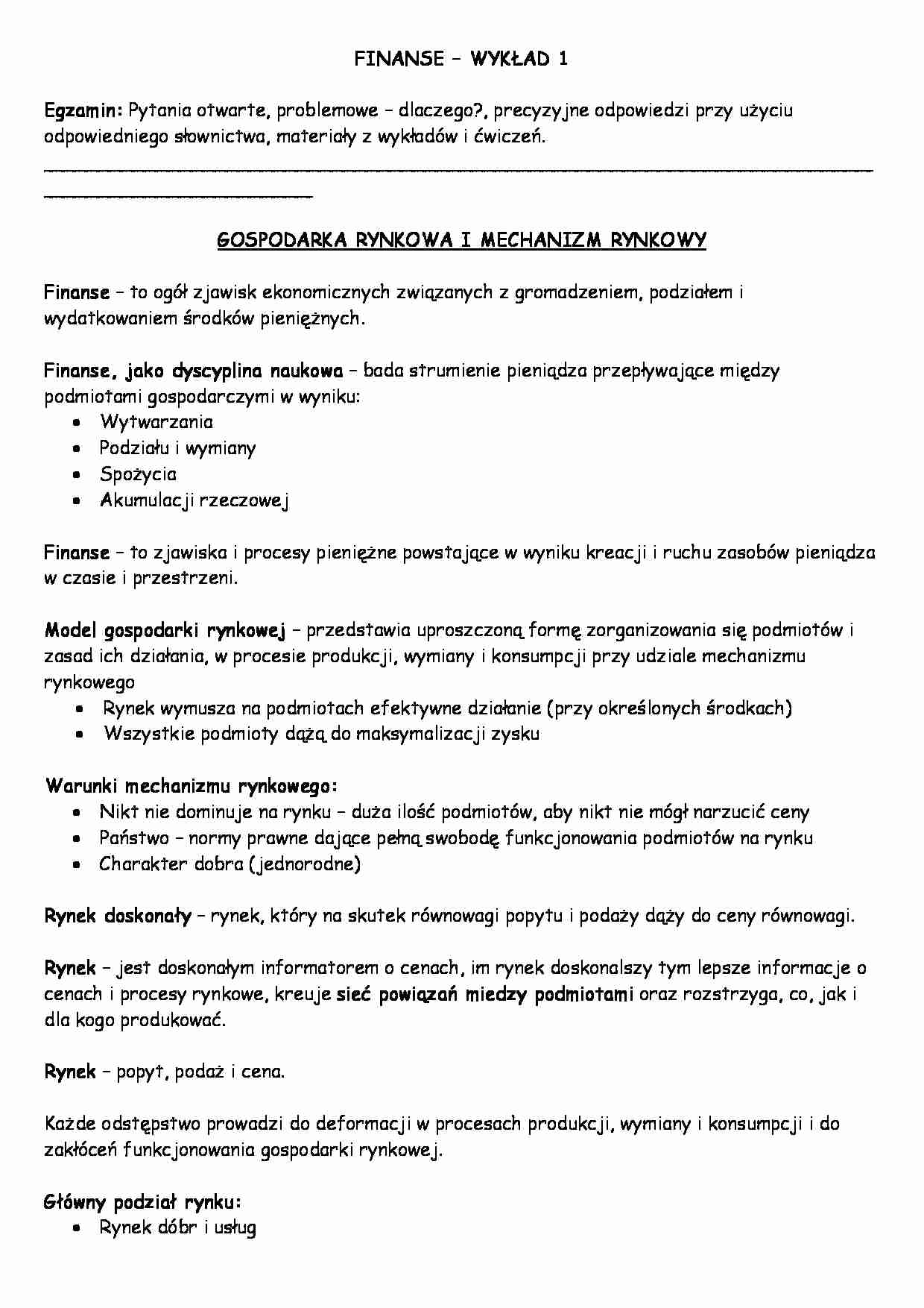 Finanse- wykład 1 - strona 1