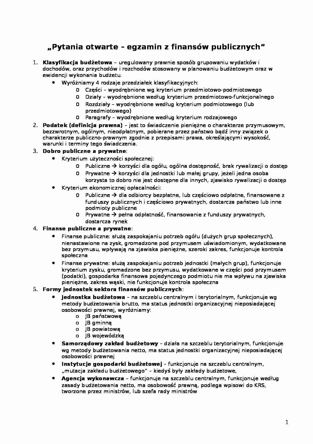 Opracowane pytania otwarte - strona 1