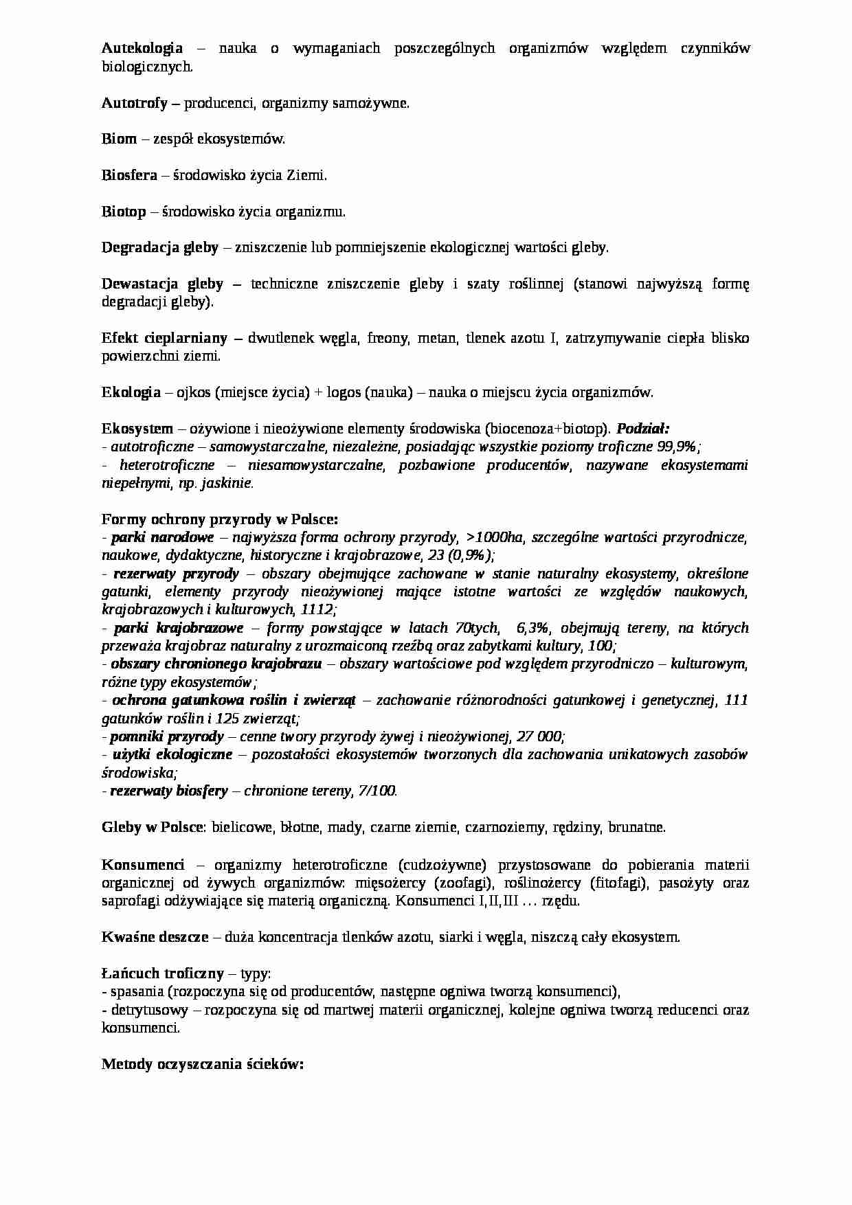 ćwiczenia-podstawowe pojęcia z ekologii - strona 1