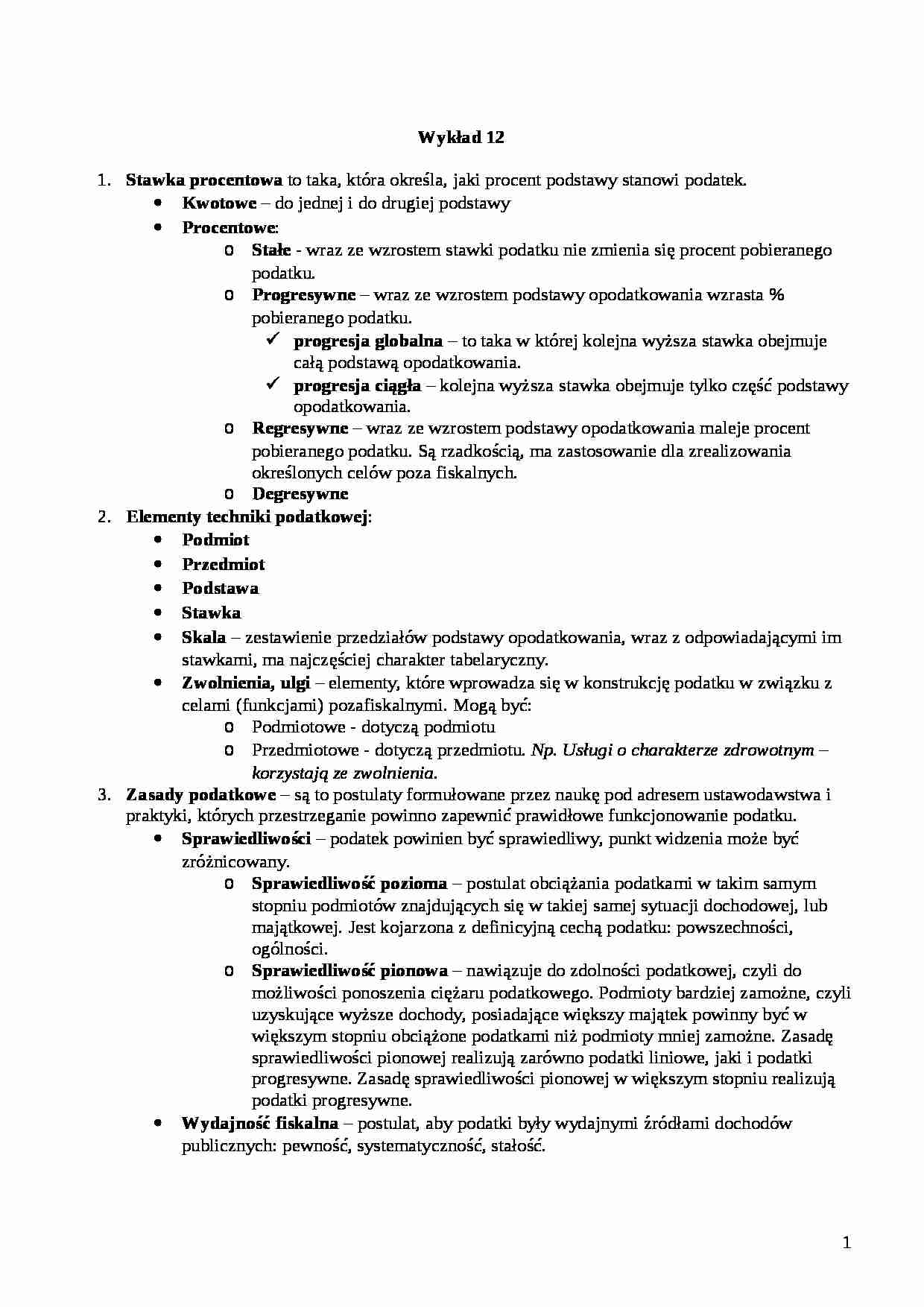 Finanse publiczne- wykład 12 - strona 1