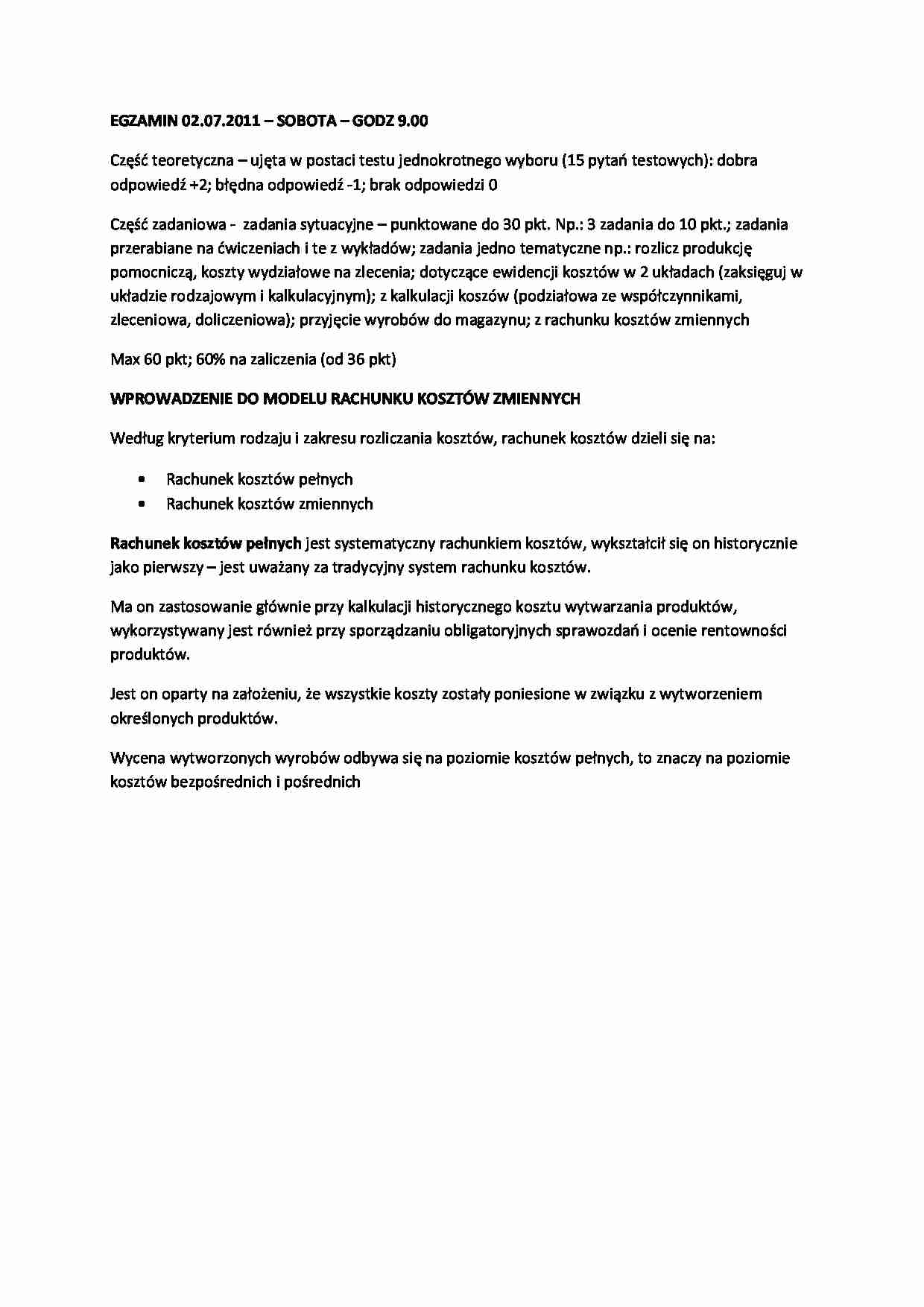 Rachunkowość zarządcza- wykład  - Amortyzacja - strona 1