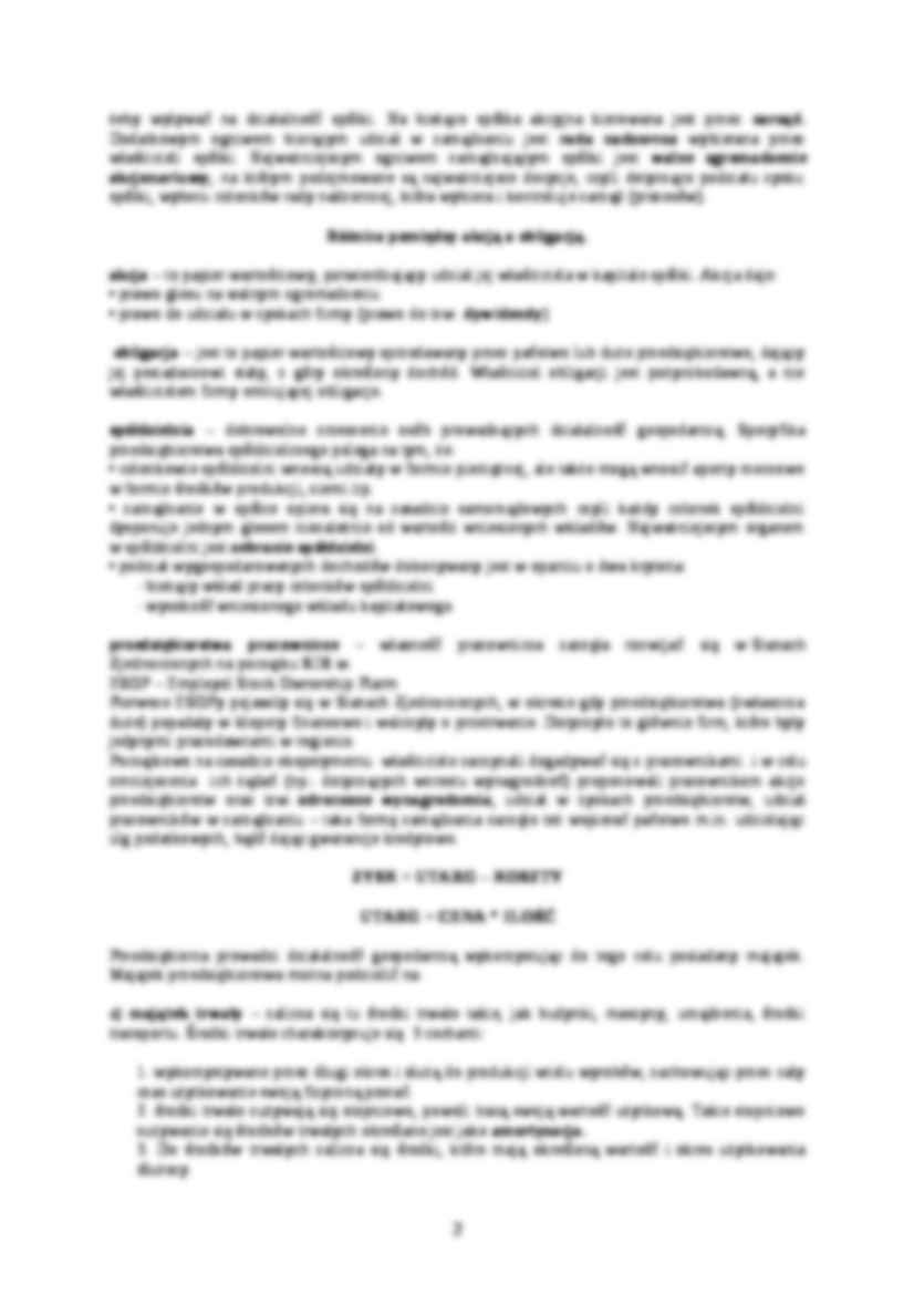 WYKŁAD- PRZEDSIĘBIORSTWO, AKCJA A OBLIGACJA - strona 2