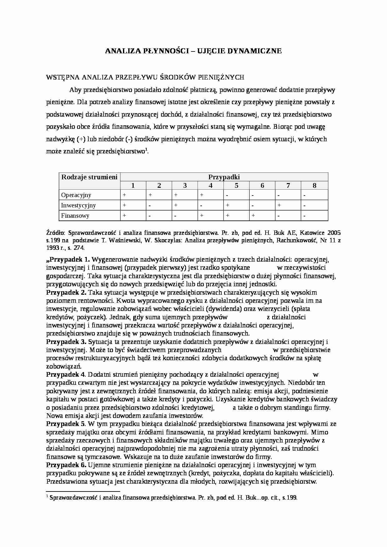 Analiza płynności - ujecie dynamiczne - strona 1