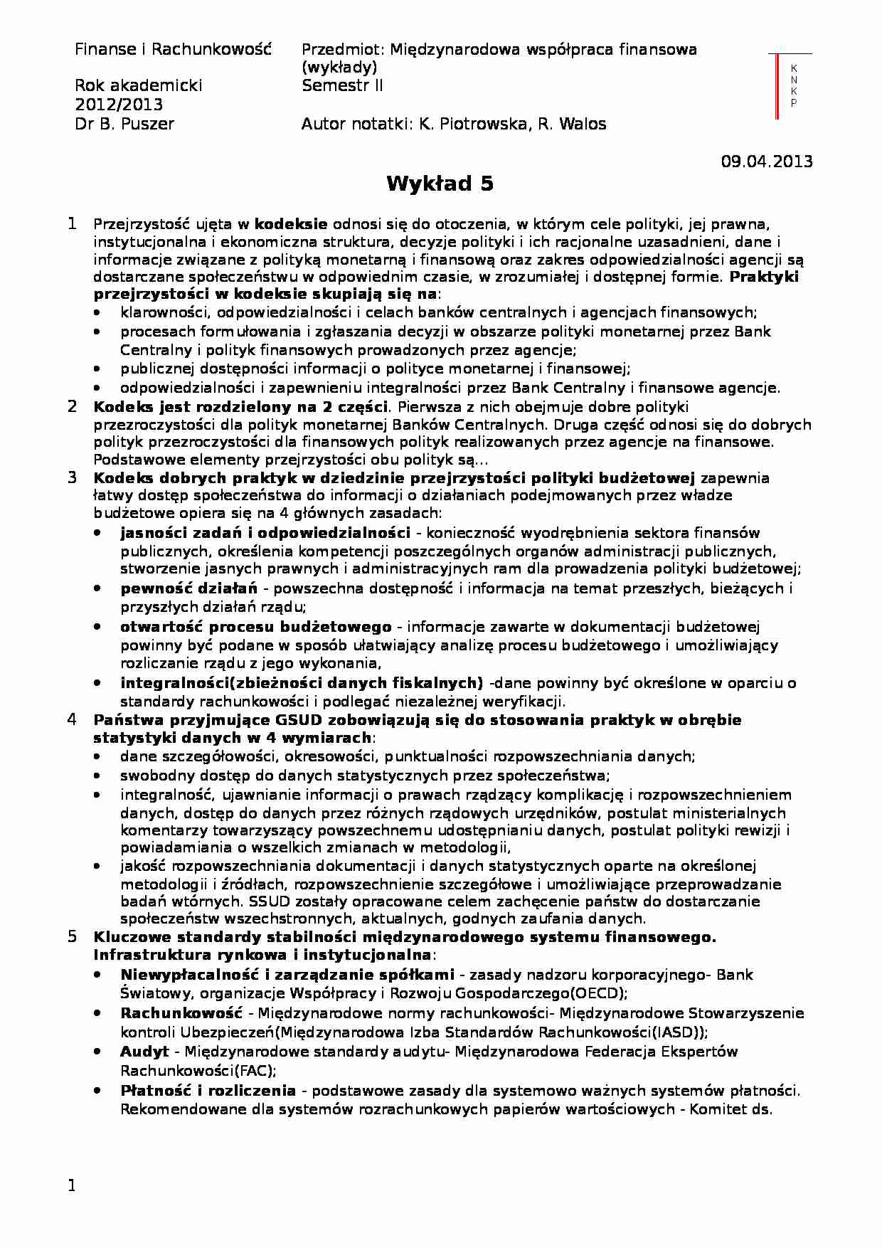 Regulacje prawne- wykład 5 - strona 1