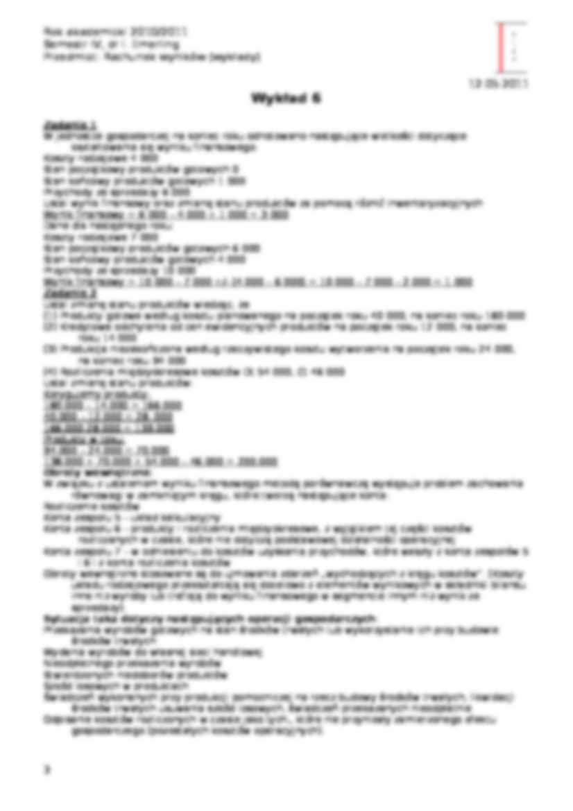 Metody ustalania wyniku finansowego- wykład 5 - strona 3