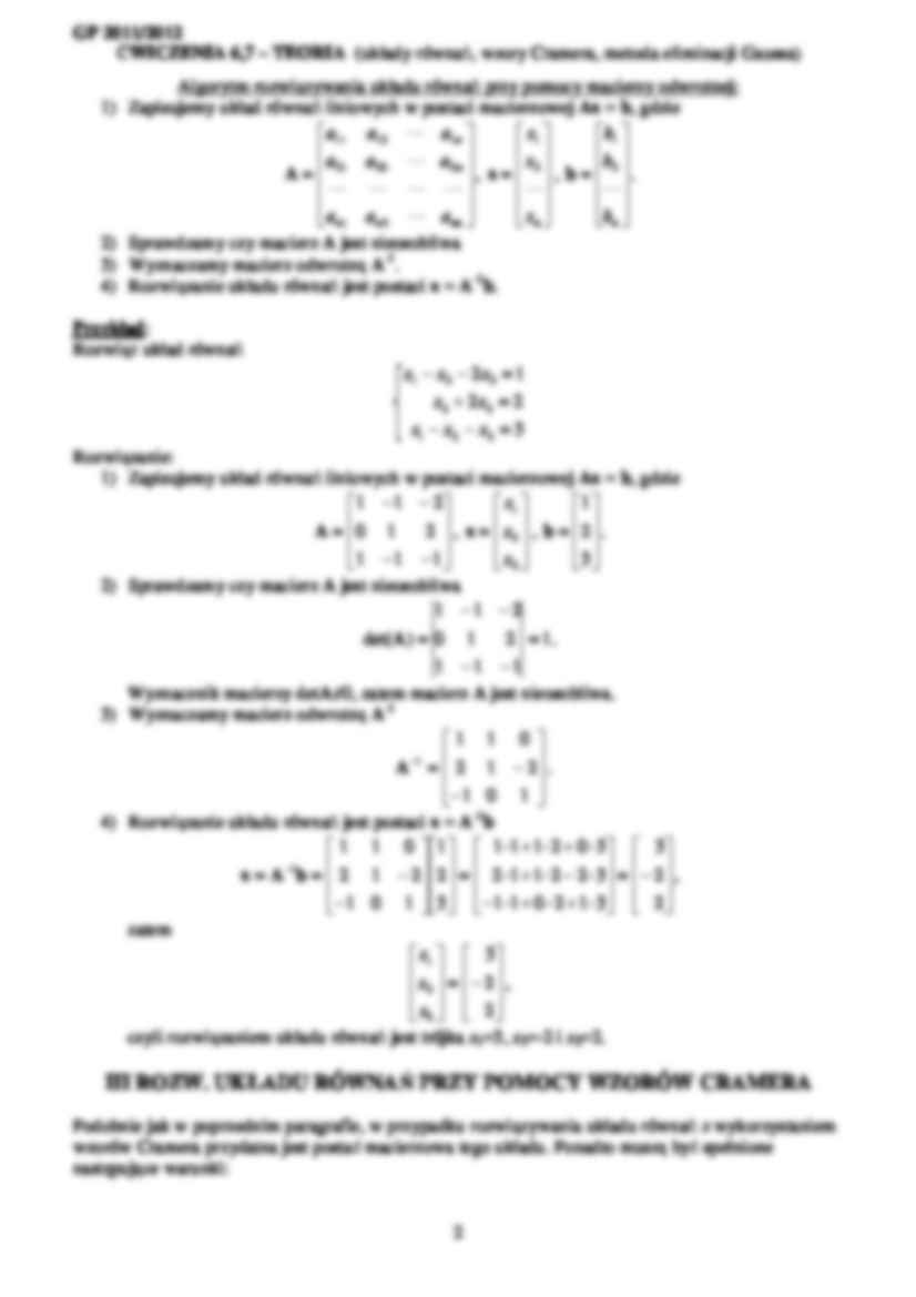 Rozwiązywanie układów równań- ćwiczenia 6,7 - strona 2