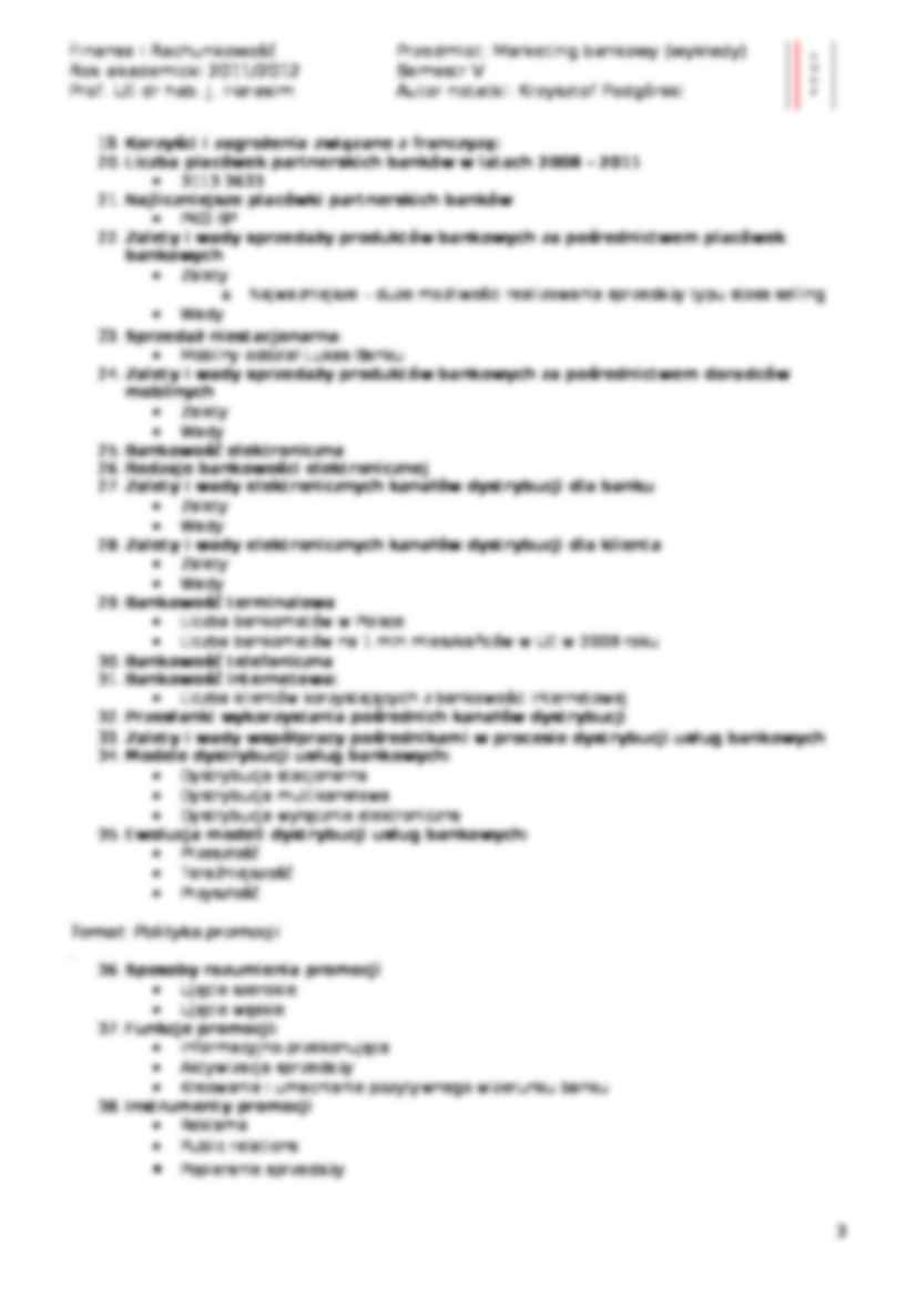 Polityka dystrybucji usług bankowych, promocji oraz znaczenie personelu- wykład 6 - strona 3