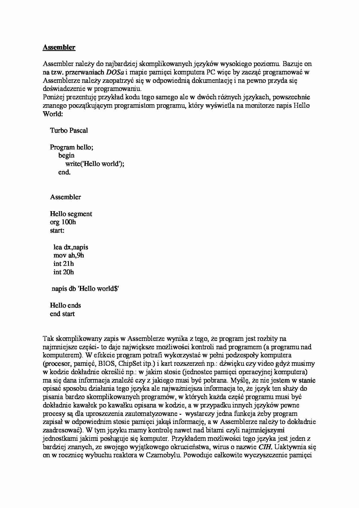 Assembler - strona 1