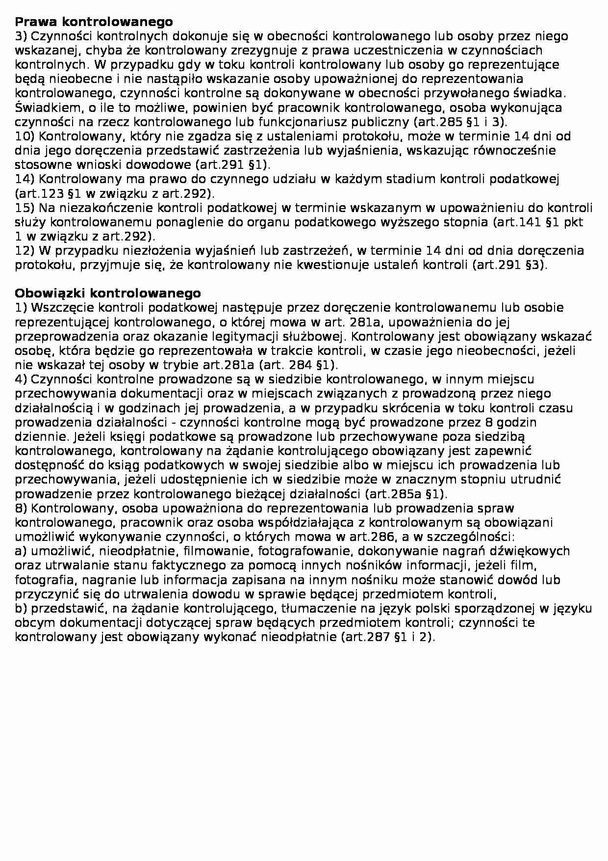 Prawa i obowiazki kontrolowanego - strona 1