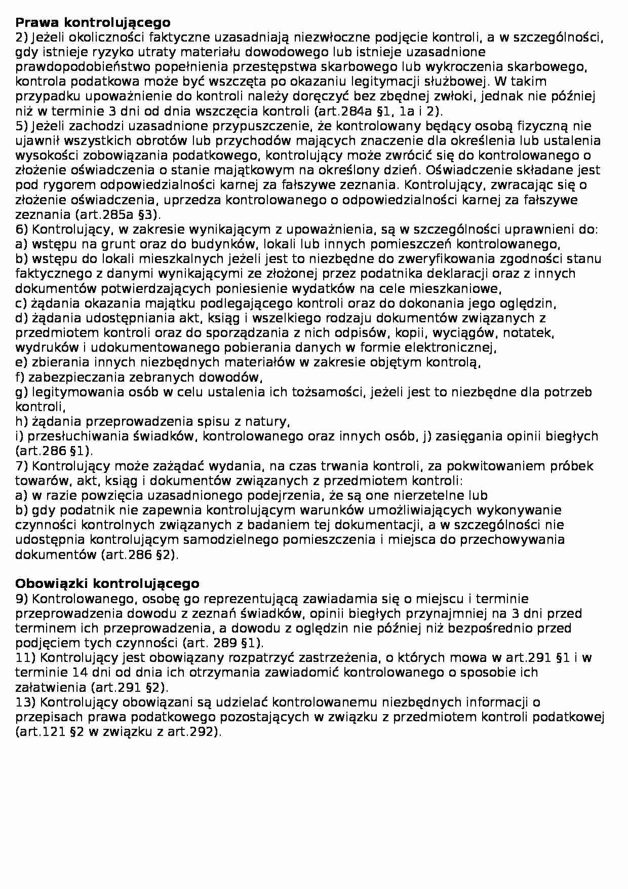 Prawa i obowiazki kontrolujacego - strona 1