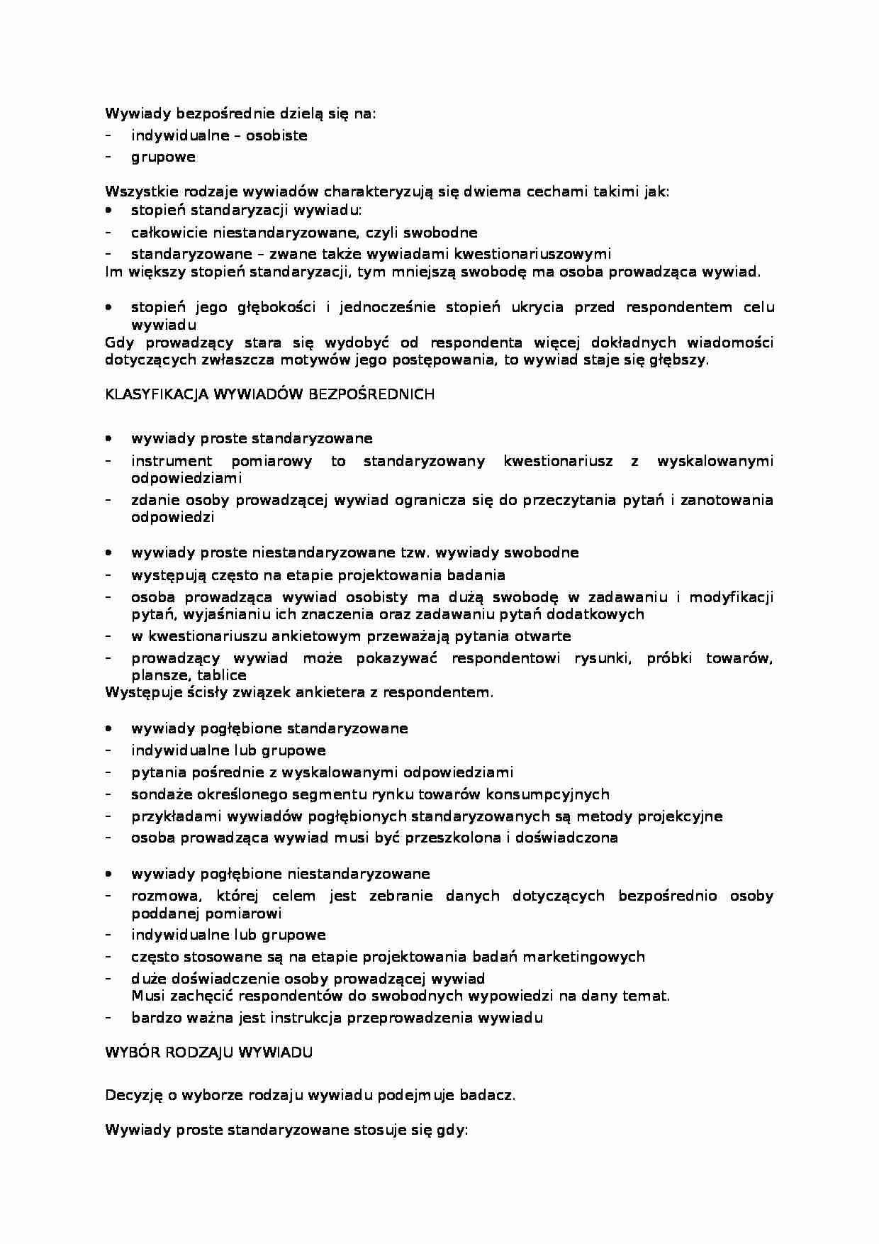 Wywiady bezpośrednie - strona 1