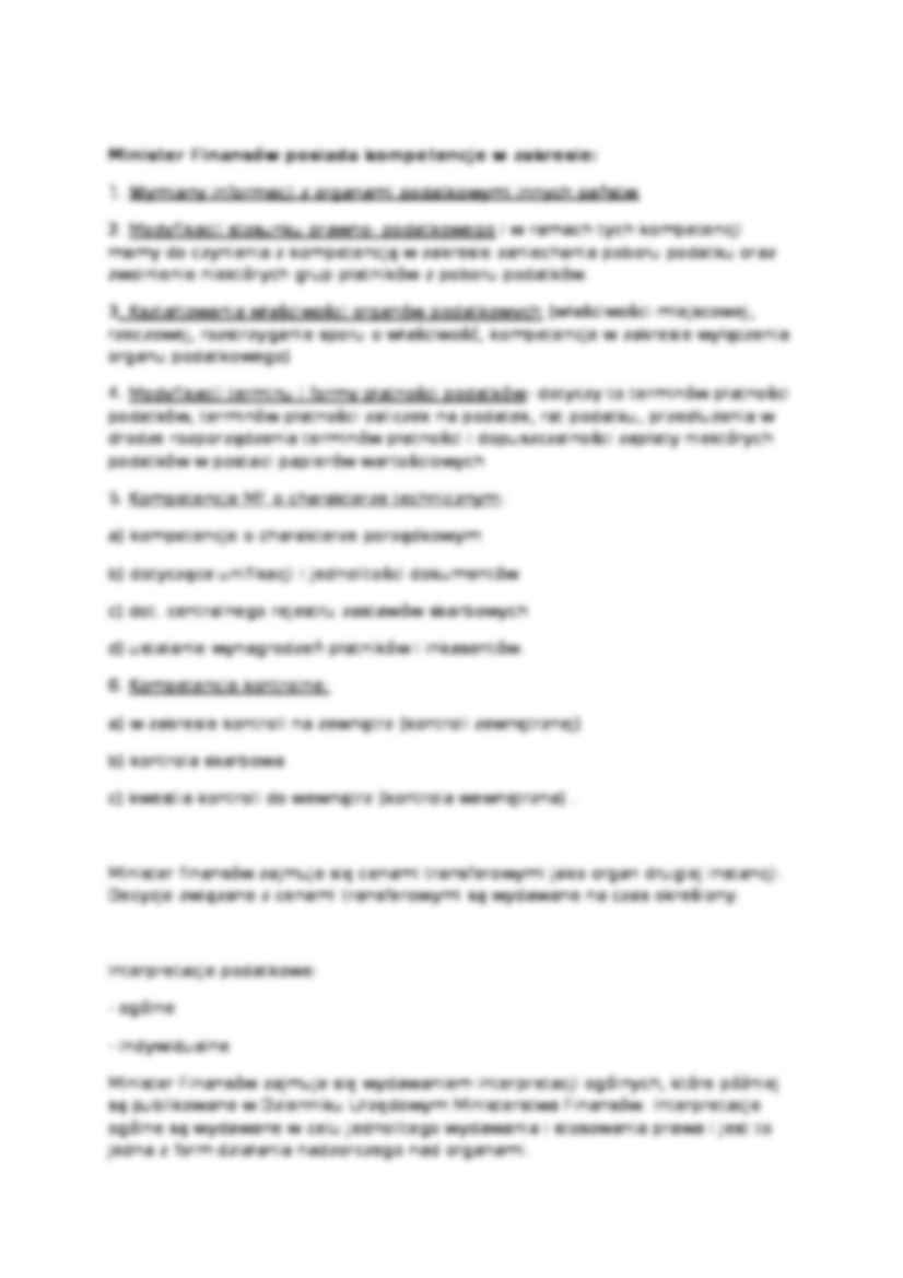 Kompetencje Ministra Finansów - strona 2