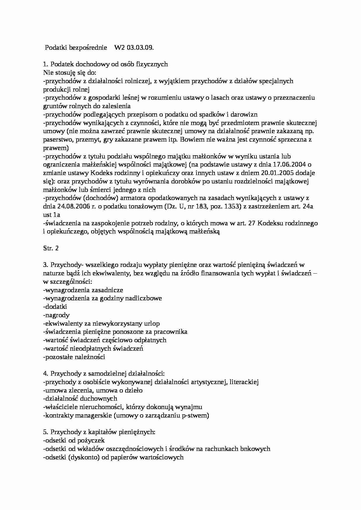 Podatek dochodowy od osób fizycznych - wykład - strona 1