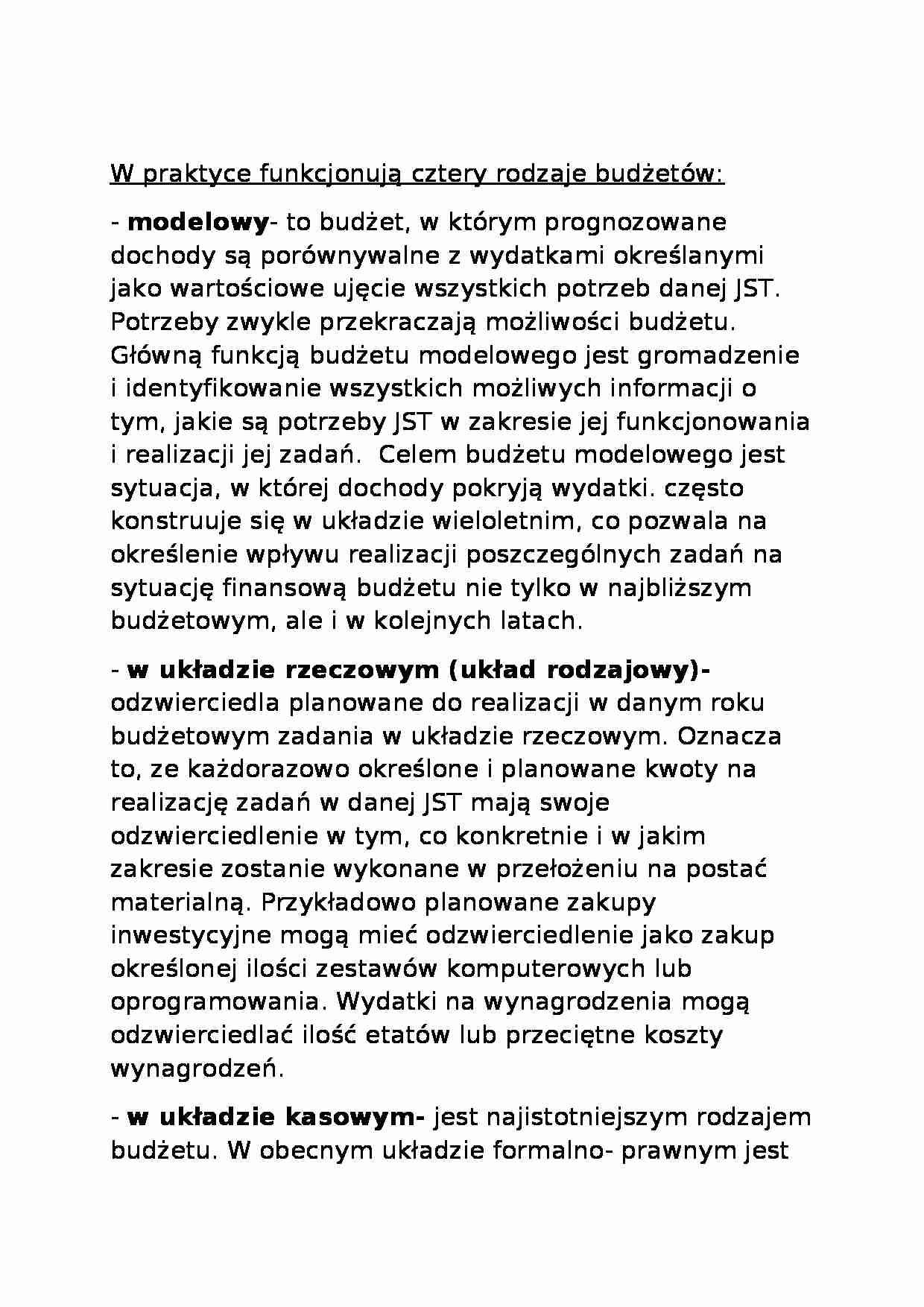 Rodzaje budżetów - strona 1