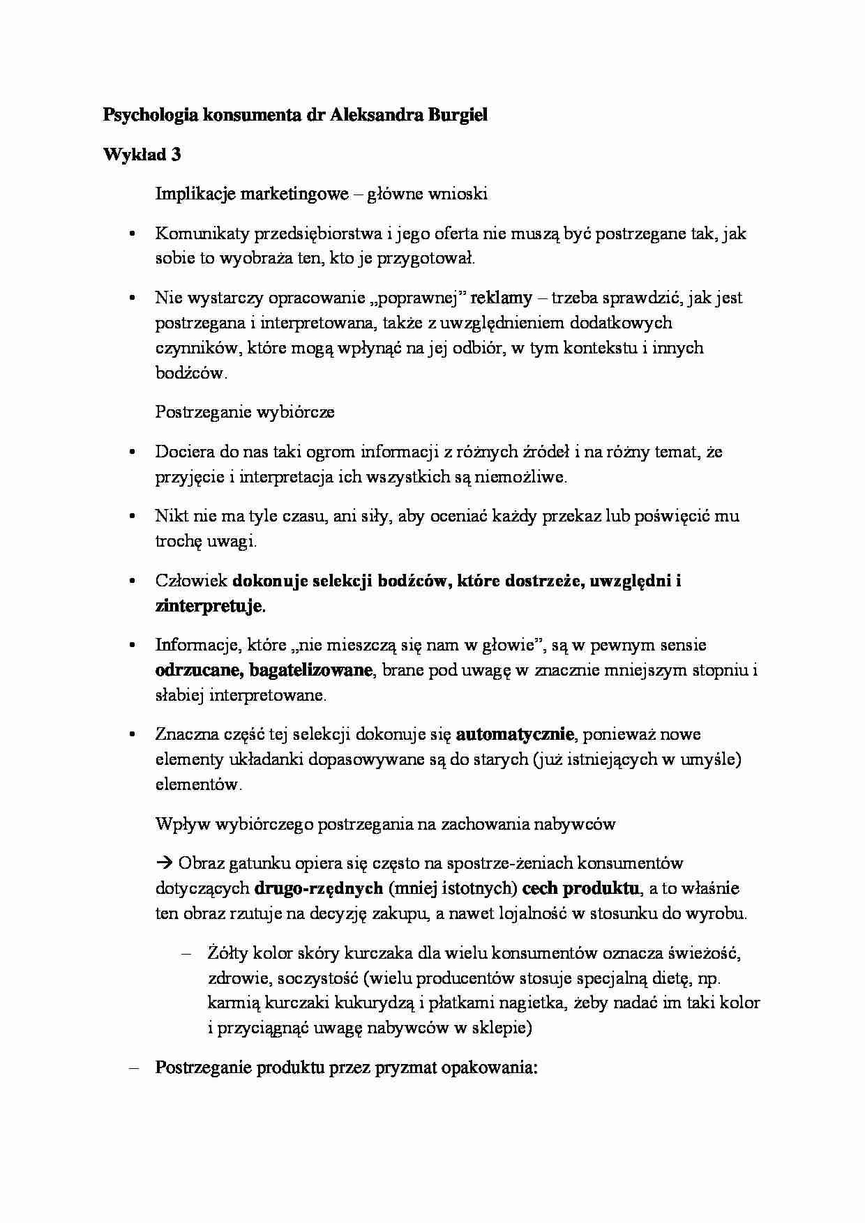 Implikacje marketingowe - wykład - strona 1