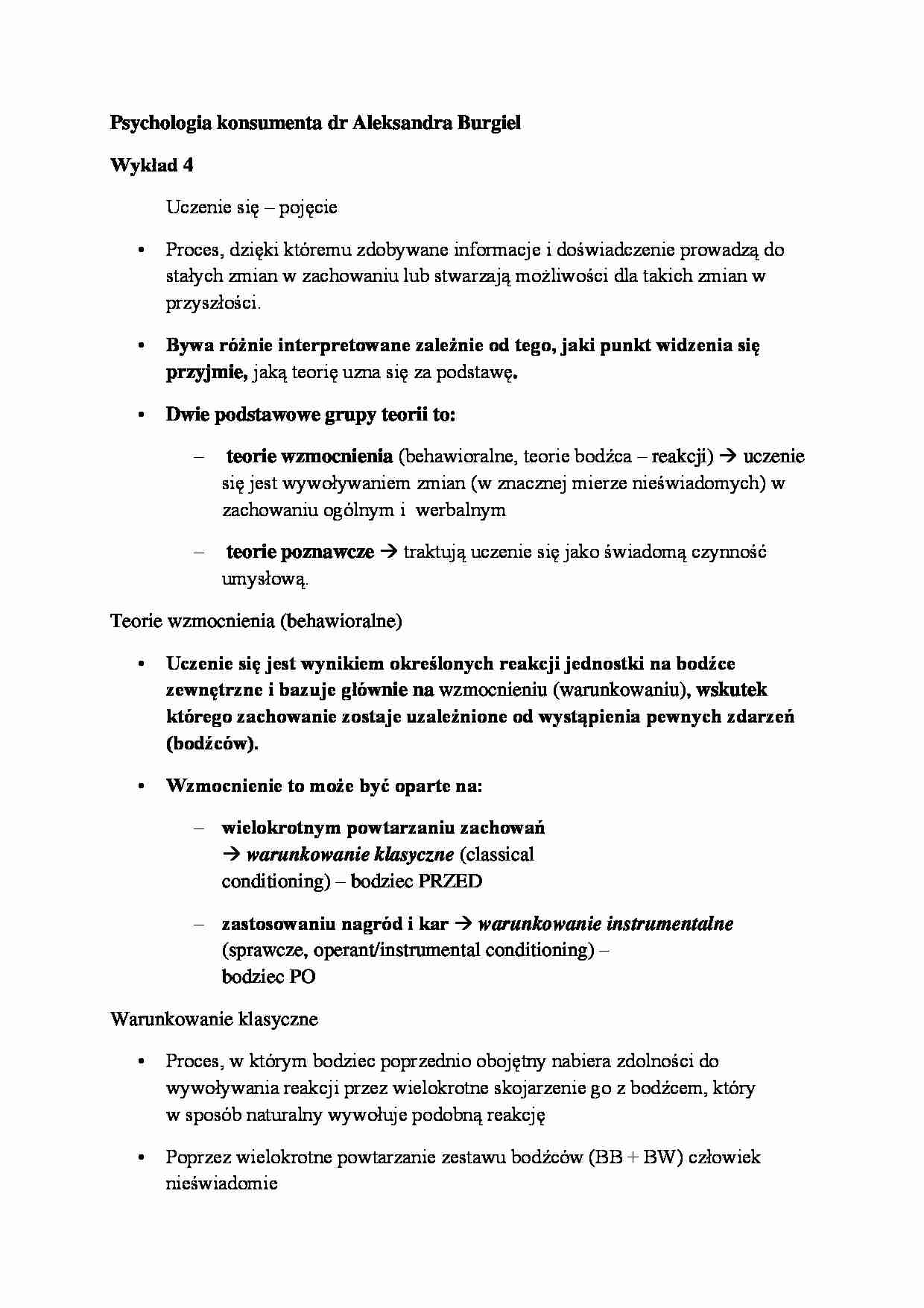 Psychologia konsumenta - wykład - strona 1