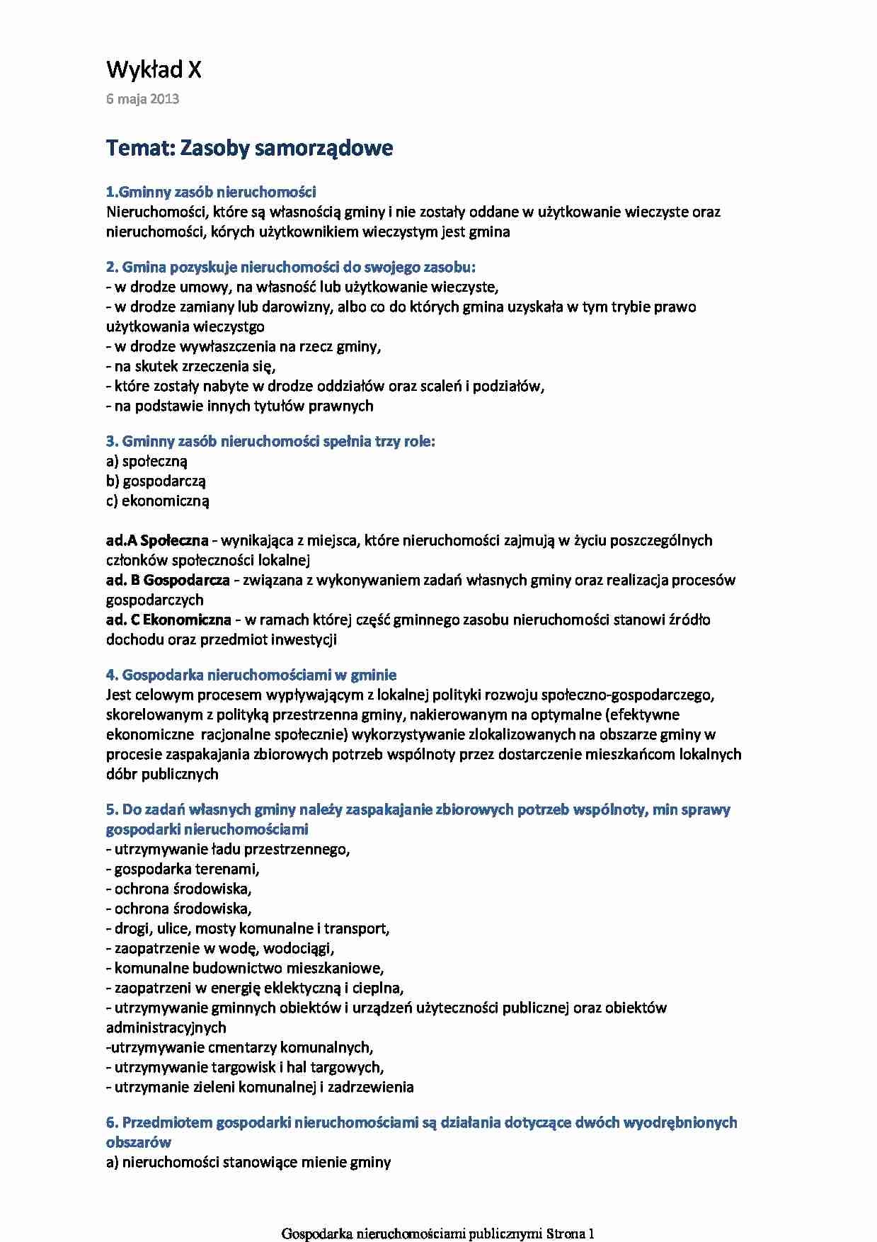 Zasoby samorządowe - wykład - strona 1