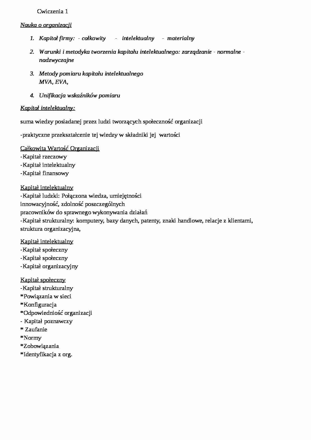  Nauka o organizacji - ćwiczenia - strona 1