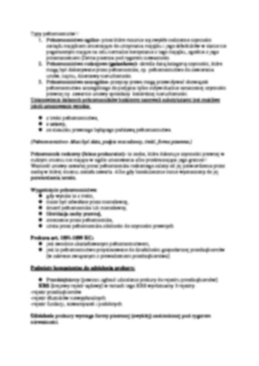 Wykład - Przedstawicielstwo ustawowe, pełnomocnictwo, prokura. - strona 2