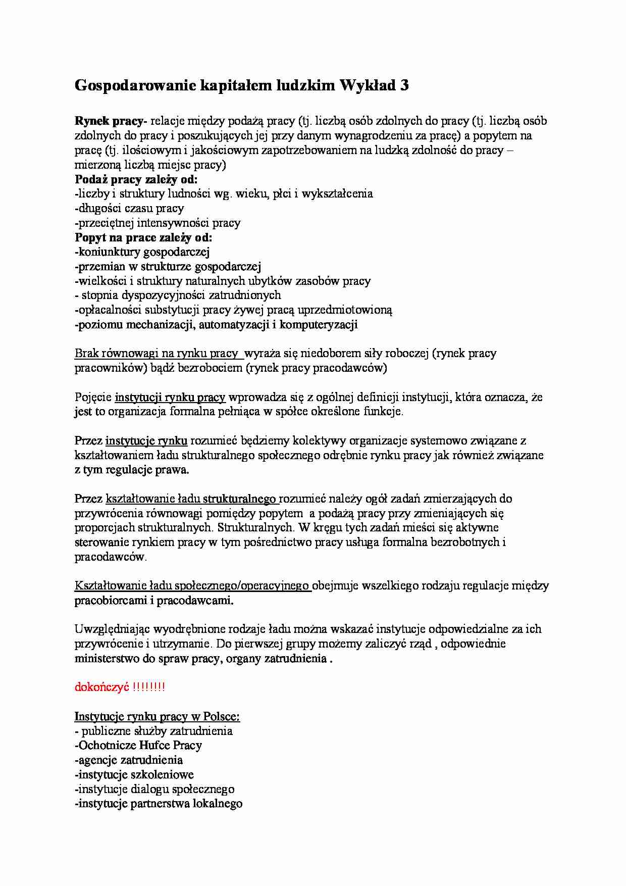 Wykład - Rynek pracy - strona 1