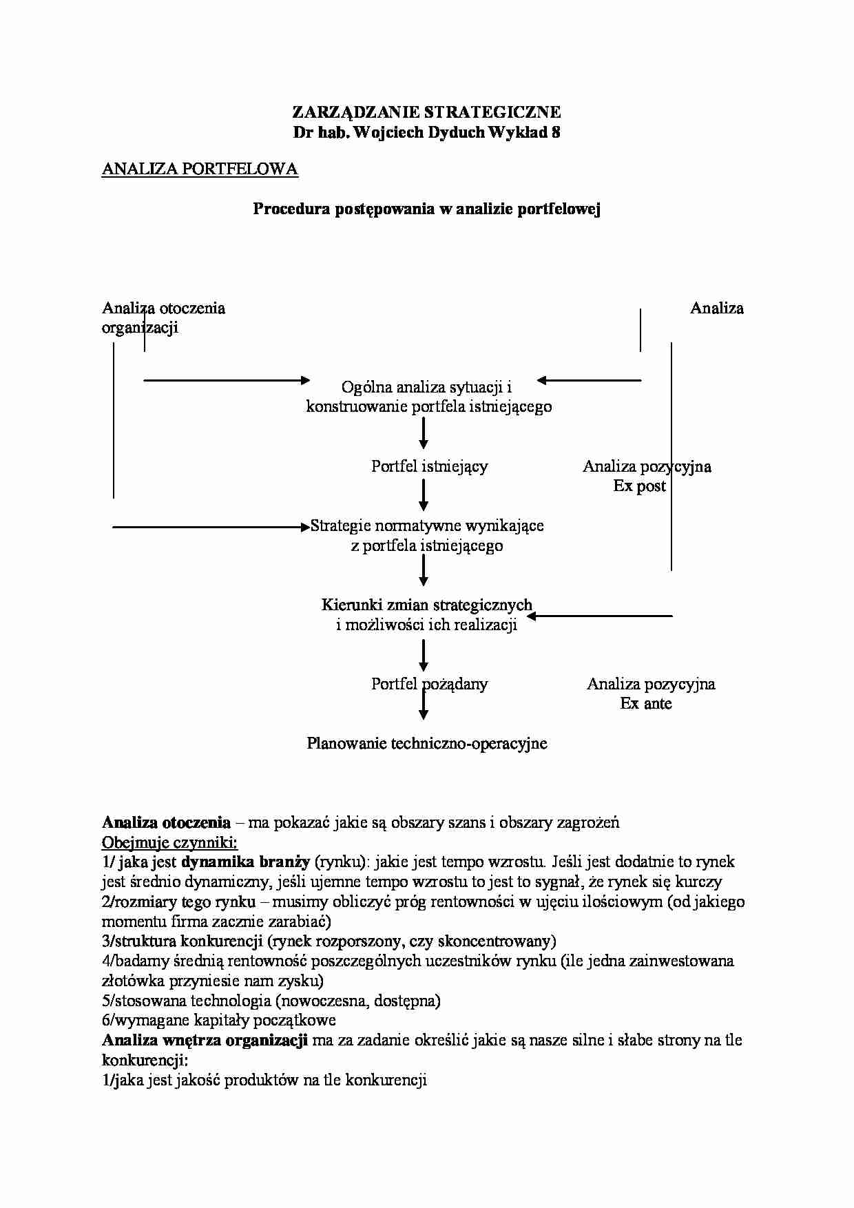 Wykład - analiza portfelowa - strona 1